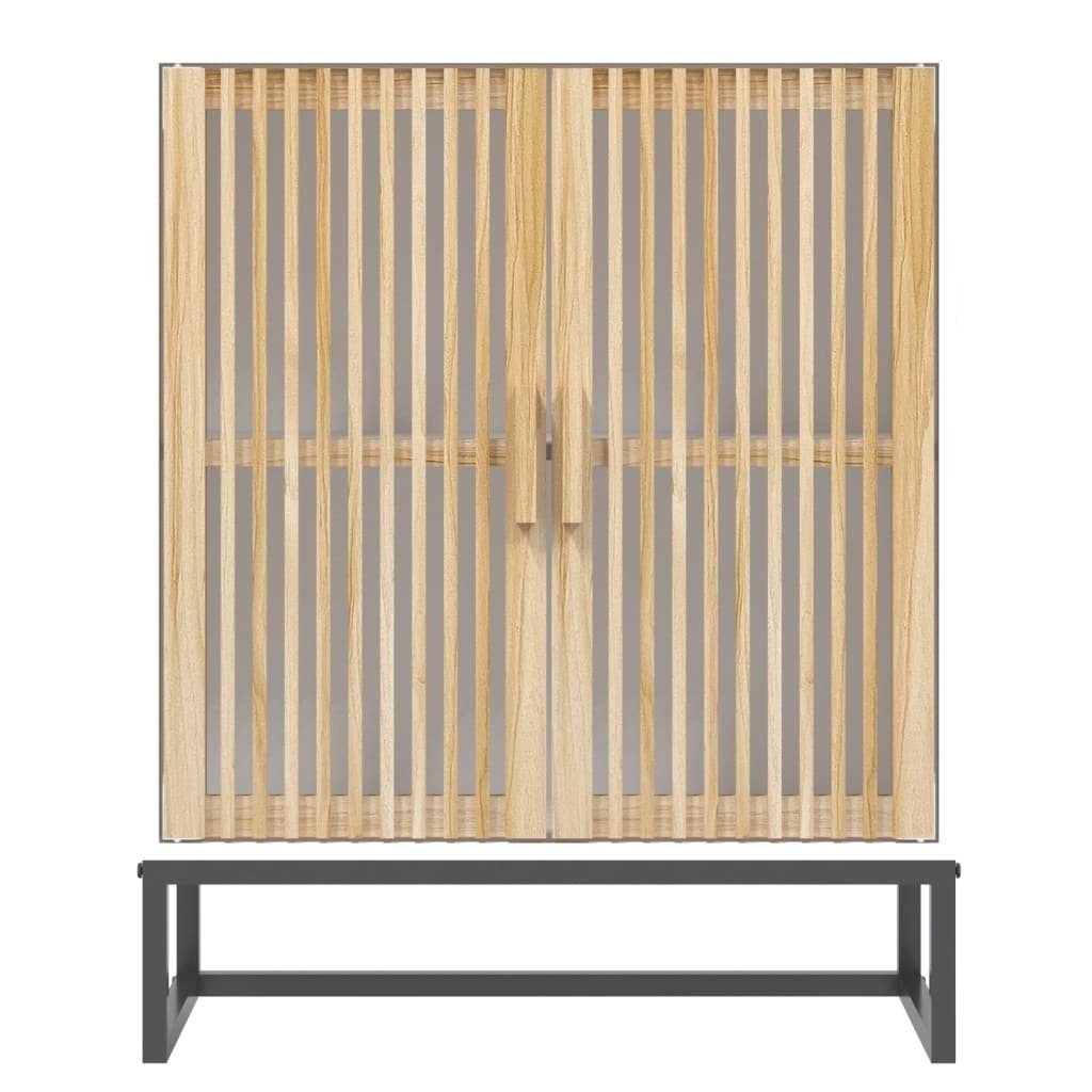 vidaXL 60x30x75 Sideboard (1-St) Fächerschrank Holzwerkstoff Weiß cm