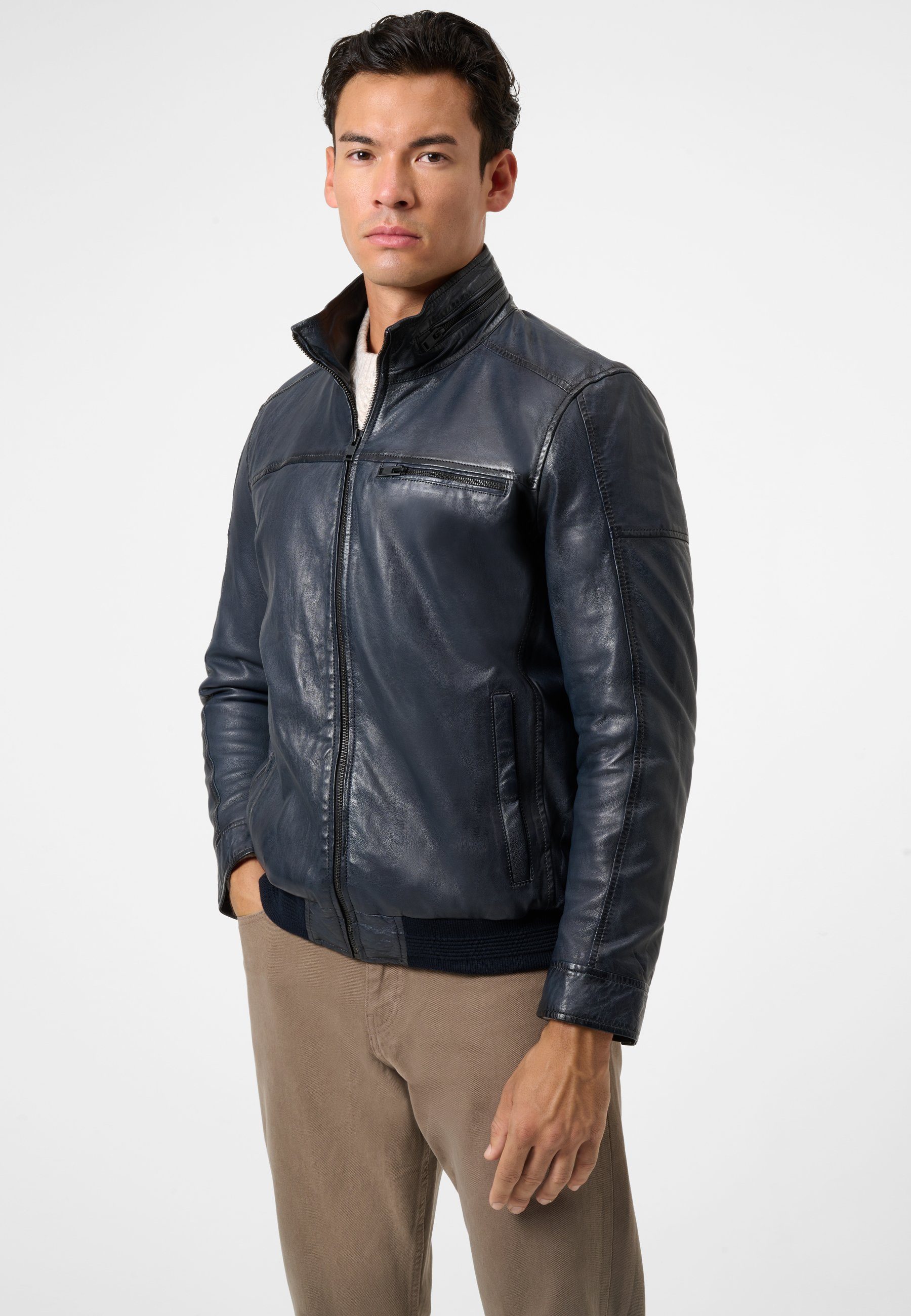 RICANO Lederjacke Ricma Hochwertiges Lamm-Nappa-Leder