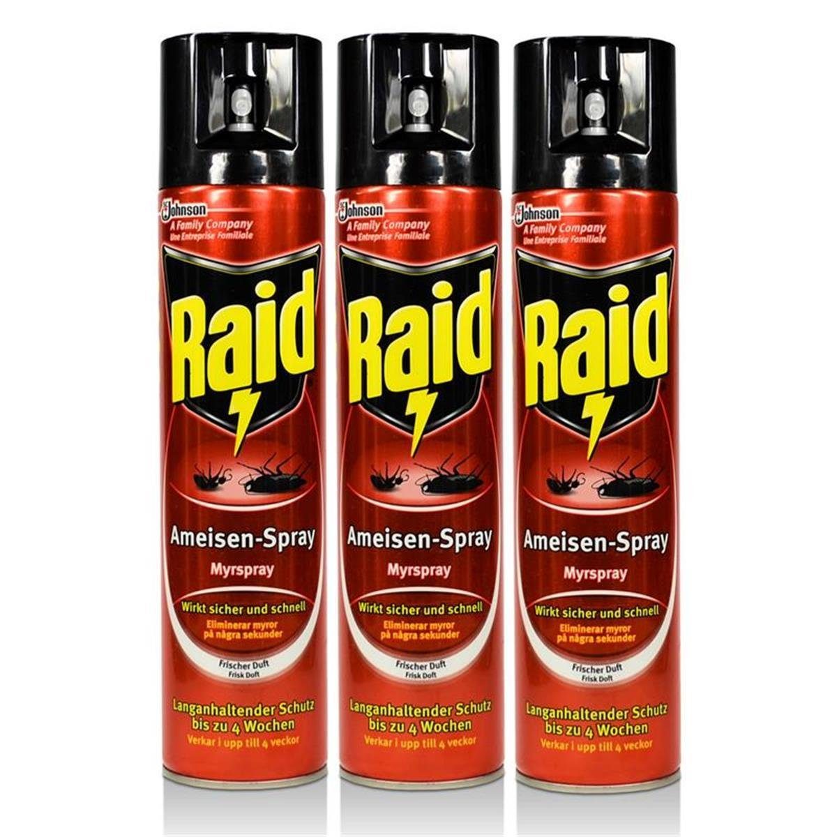 Raid Paral Insekten Spray wirkt sicher und schnell 4er Pack 4 x