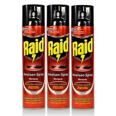 Raid Insektenfalle 3x Raid Ameisen-Sprayl 400 ml - Wirkt sicher und schnell