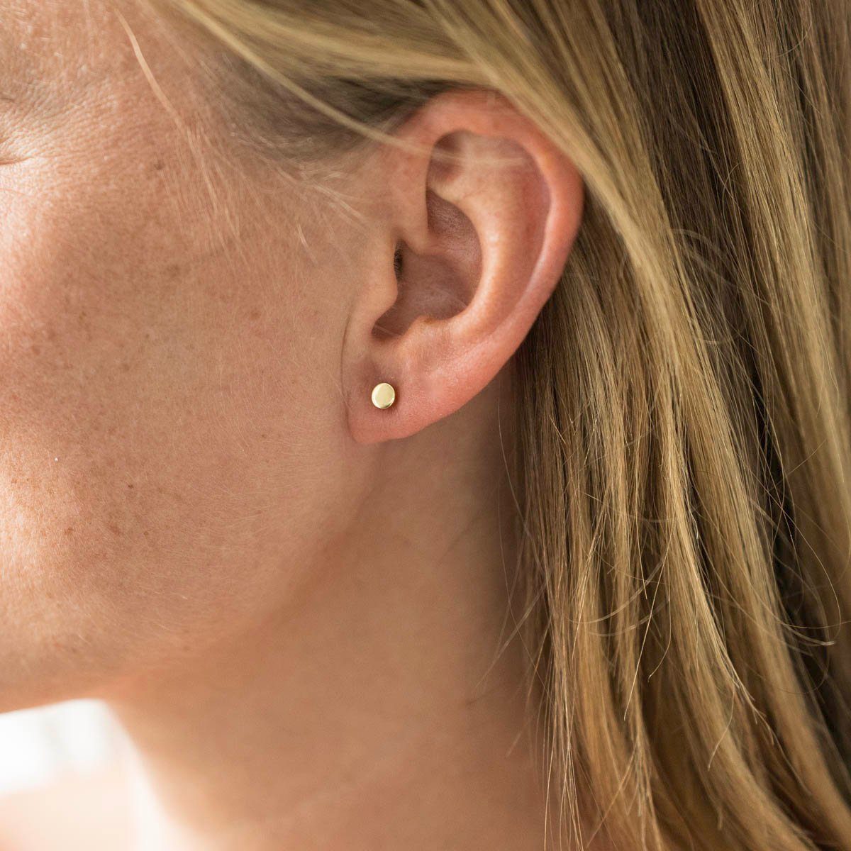 Materia Paar Ohrstecker Plättchen Basic Gelbgold Ohrringe klein 3-7mm SO-38 günstig online kaufen