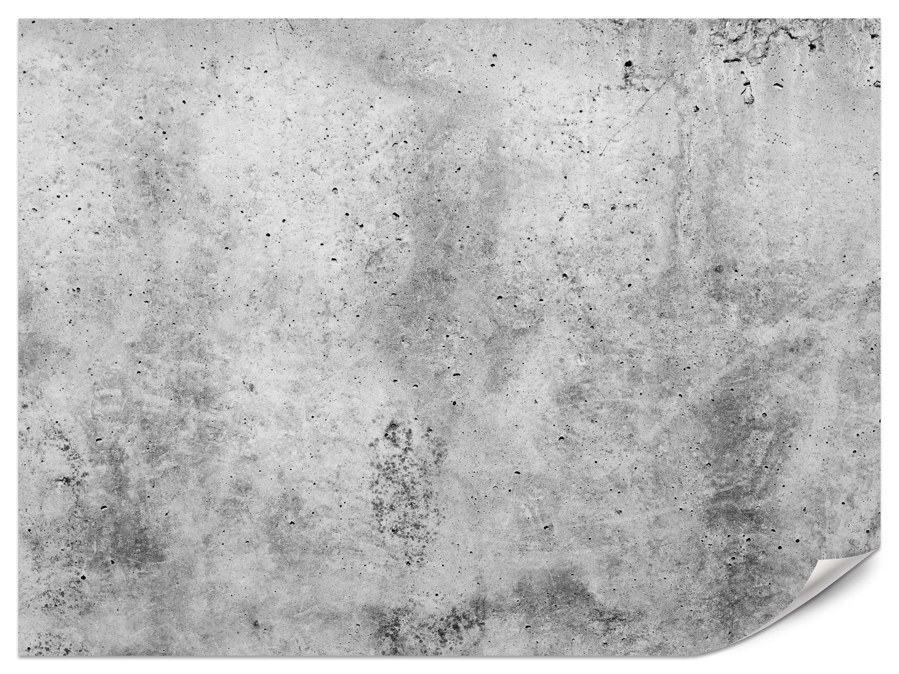 Muralo Fototapete Vliestapete - Betontextur, Grauer Beton, Raue Oberfläche, Roher Stil, Glatt, Grafisch, (Packung, 1 St., 100x70 cm), Kleber im Set, 3D-Optik, Ins Schlafzimmer, Wohnzimmer