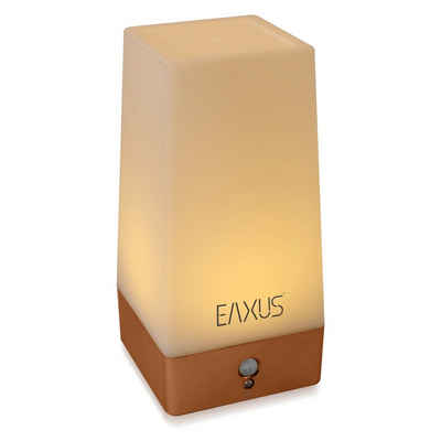 EAXUS LED Tischleuchte Kabllose Nachtlampe im Kupfer/Bronze Look, mit Bewegungssensor & Dämmerungssensor, LED fest integriert, warmweiß, Nachttischleuchte, Nachtlicht