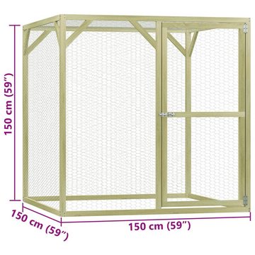 vidaXL Voliere Hühnerkäfig 1,5x1,5x1,5 m Kiefernholz Imprägniert und Stahl