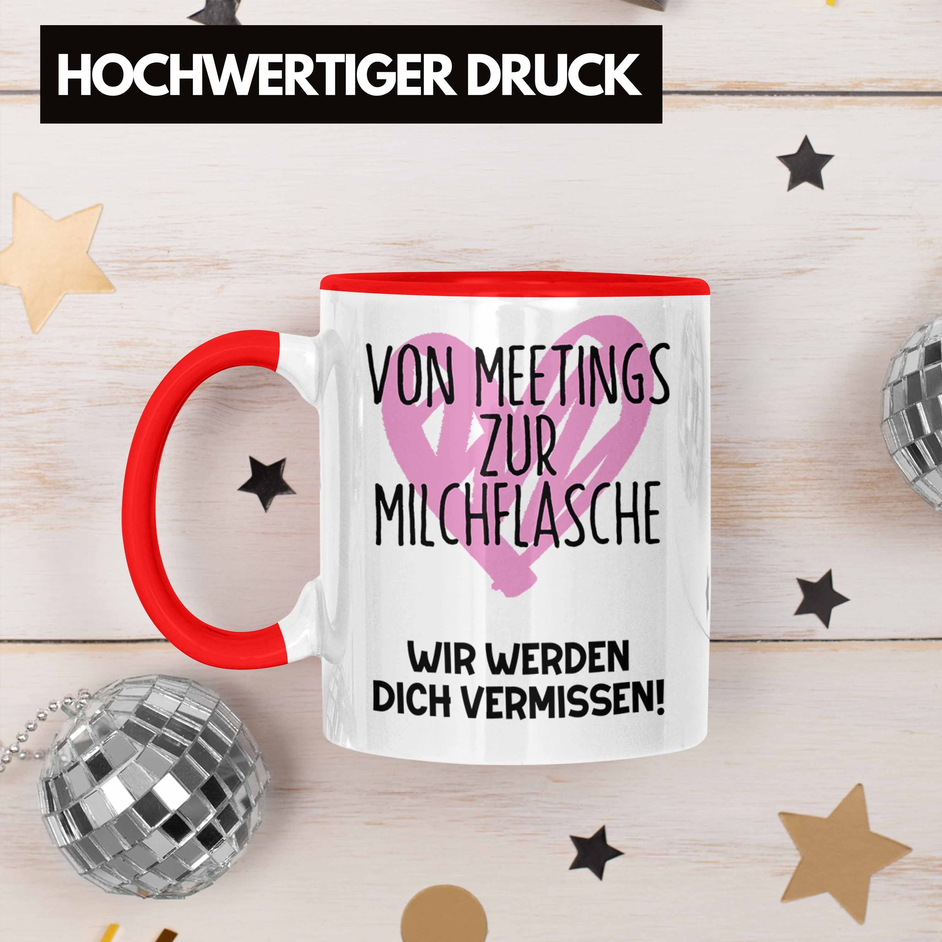 Trendation Tasse Mutterschutz Geschenk Mama Tasse Kollegin Werdende Abschieds Rot Abschied