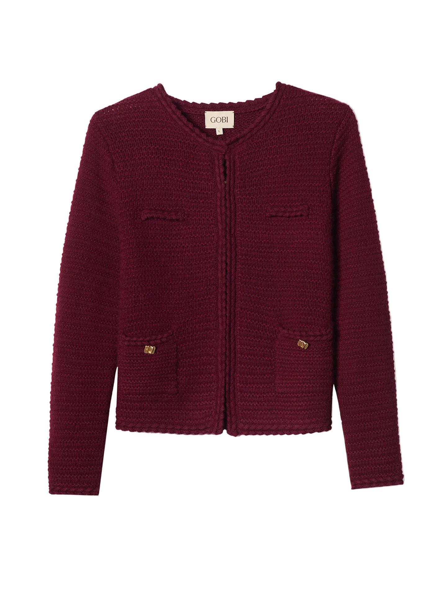 GOBI Cashmere Cardigan Texturierter Strick Kaschmir-Cardigan