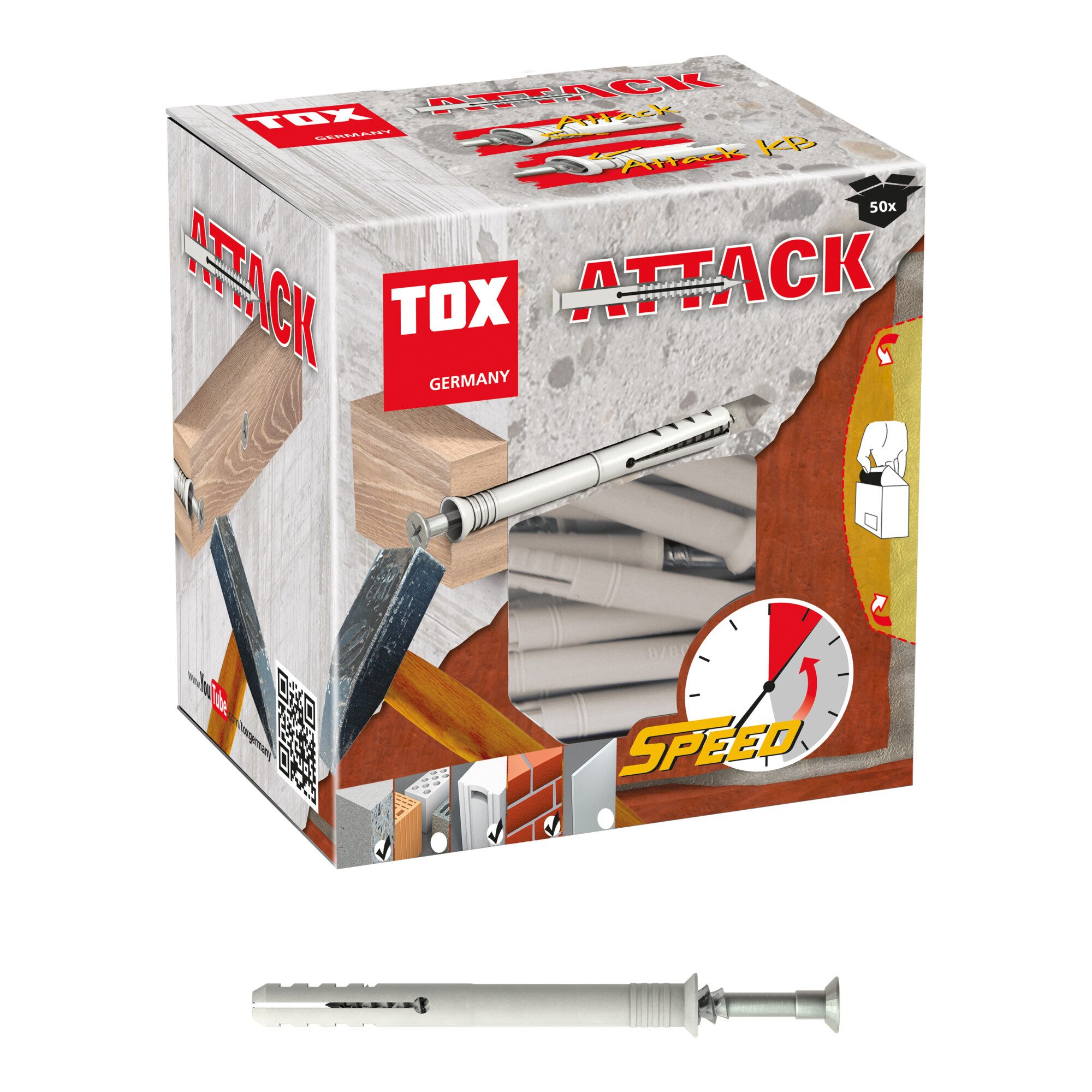 Tox Nageldübel TOX Nageldübel Attack 6x80 mm 50 Stk