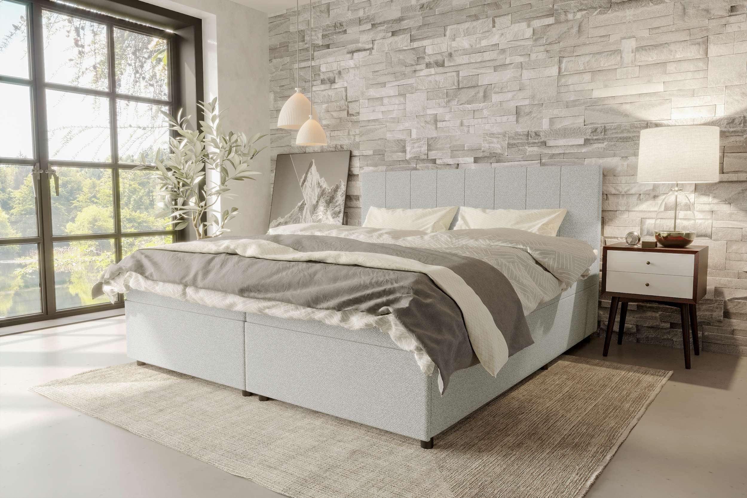 99rooms Boxspringbett Kira (Schlafzimmerbett, Bett), 140/160/180/200x200 cm günstig online kaufen