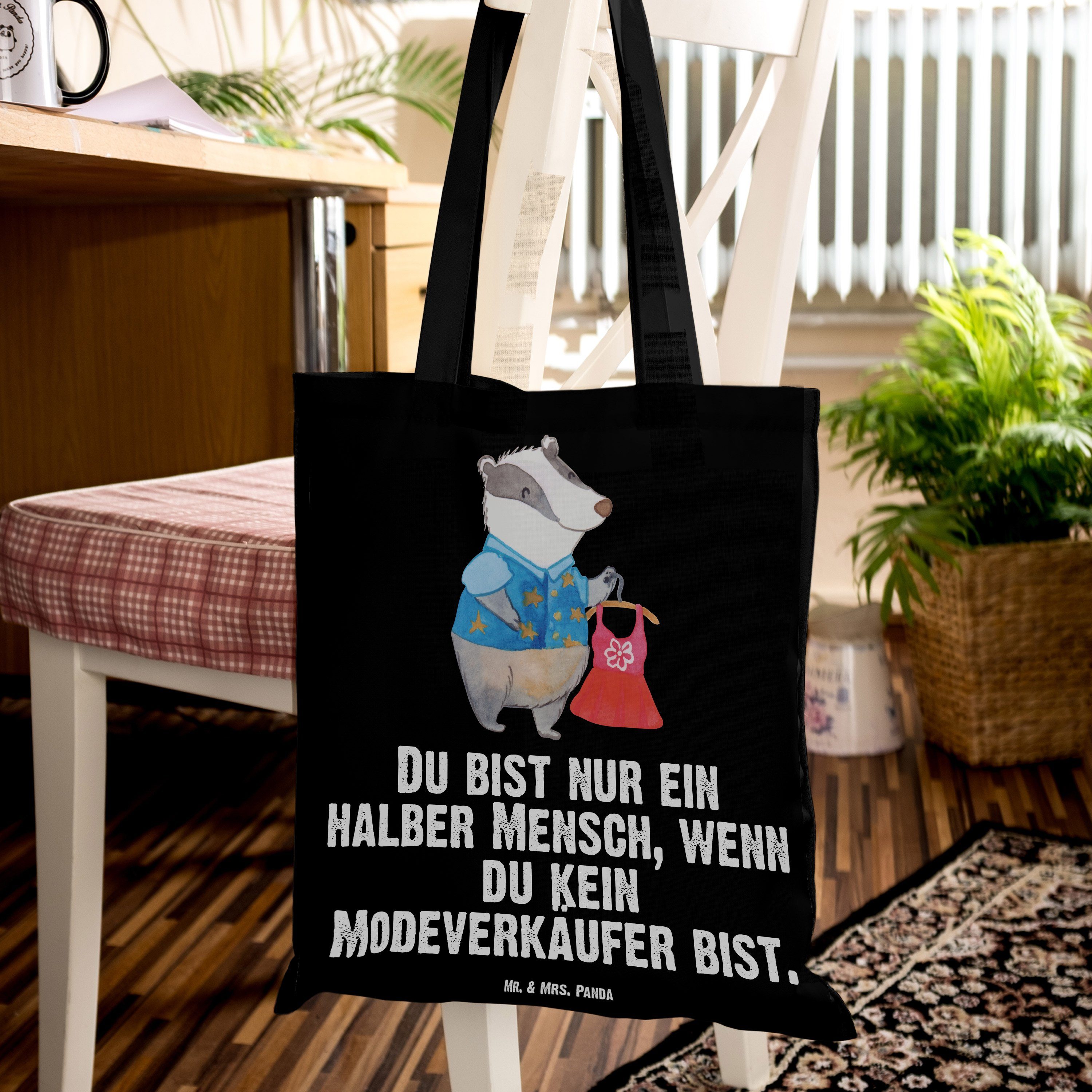 Modeverkäufer Panda & Fashion Herz Store, mit A Schwarz Mr. (1-tlg) Beutel, Mrs. Tragetasche - - Geschenk,