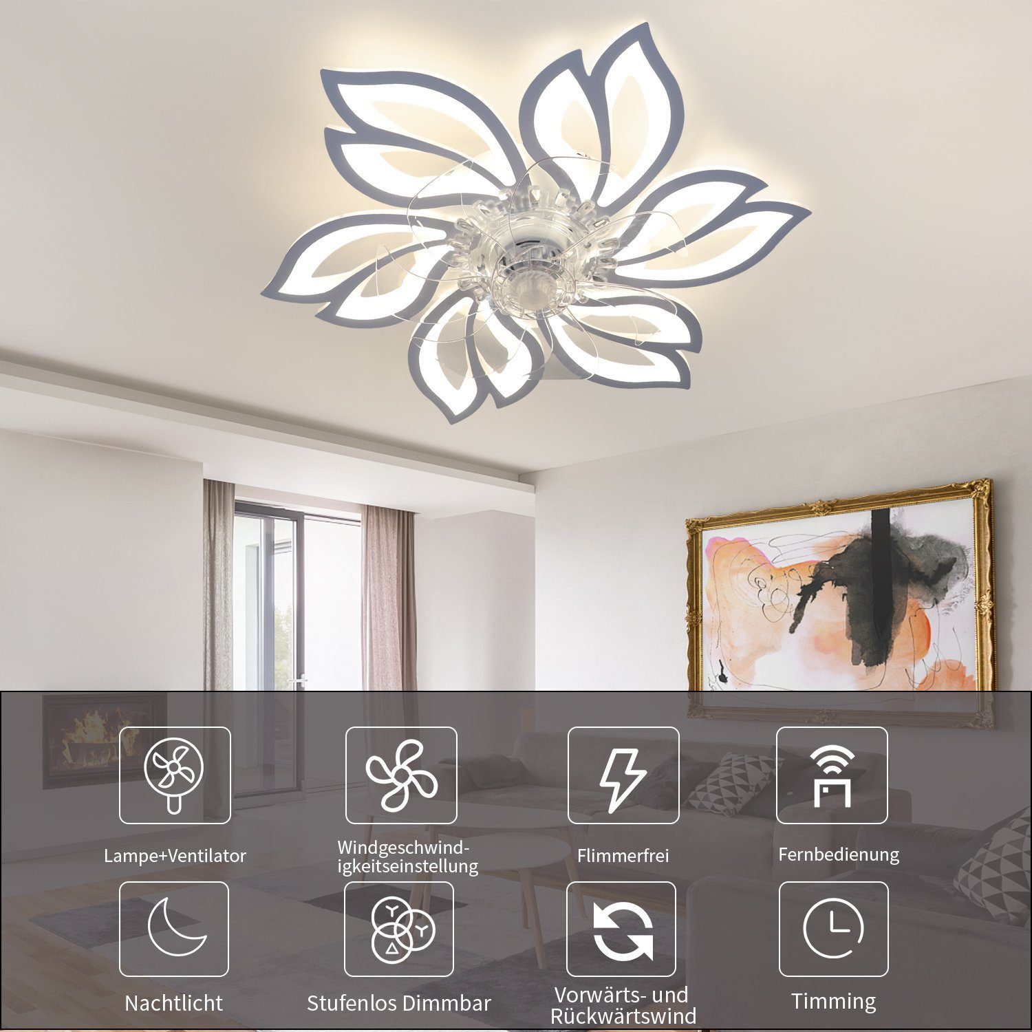 Nettlife Deckenventilator mit Licht und Fernbedienung günstig online kaufen