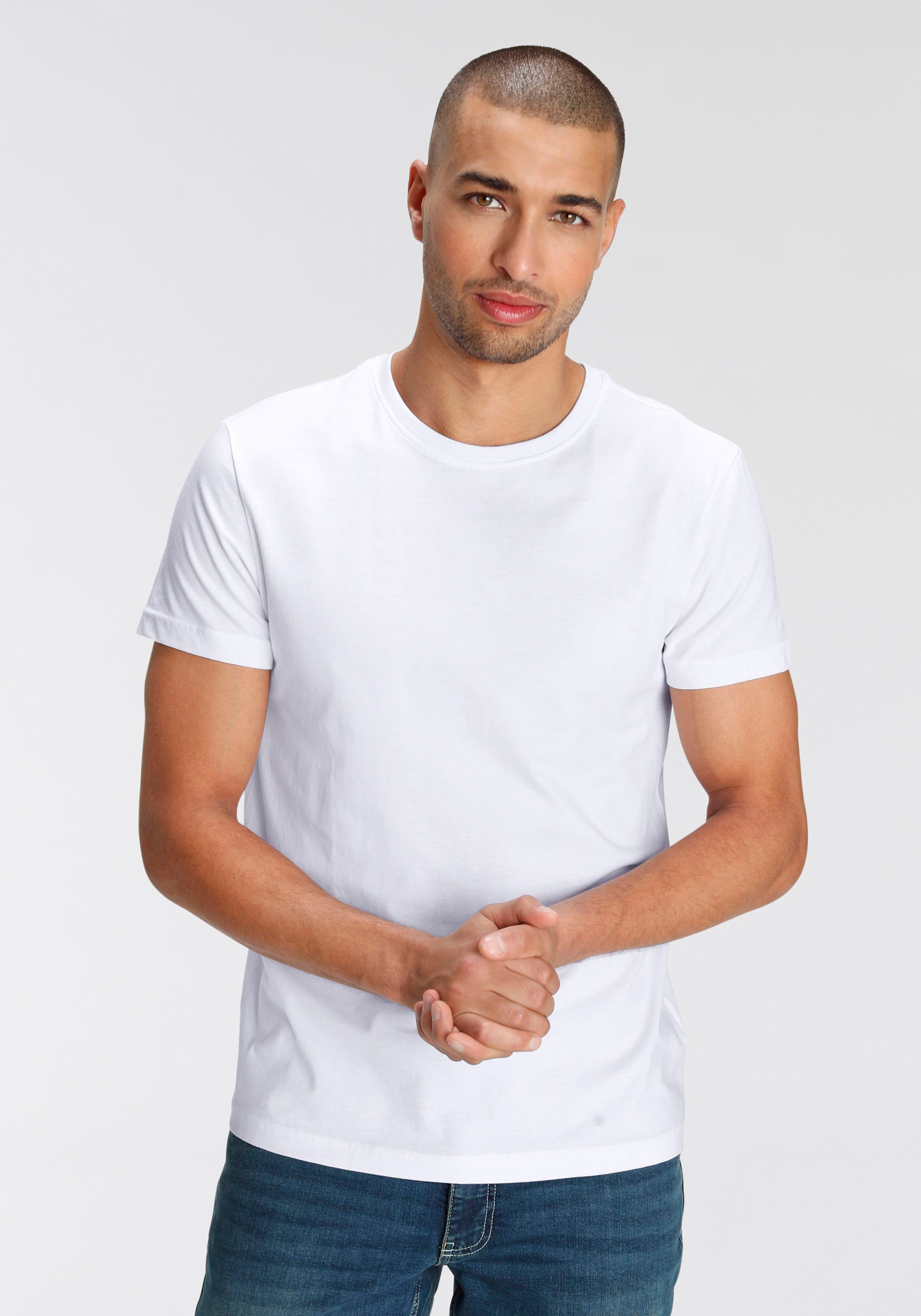 AJC T-Shirt (3er-Pack) lockere Passform, Basic-Stil günstig online kaufen