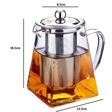 Gontence Teekanne Glas mit Siebeinsatz, 750ml