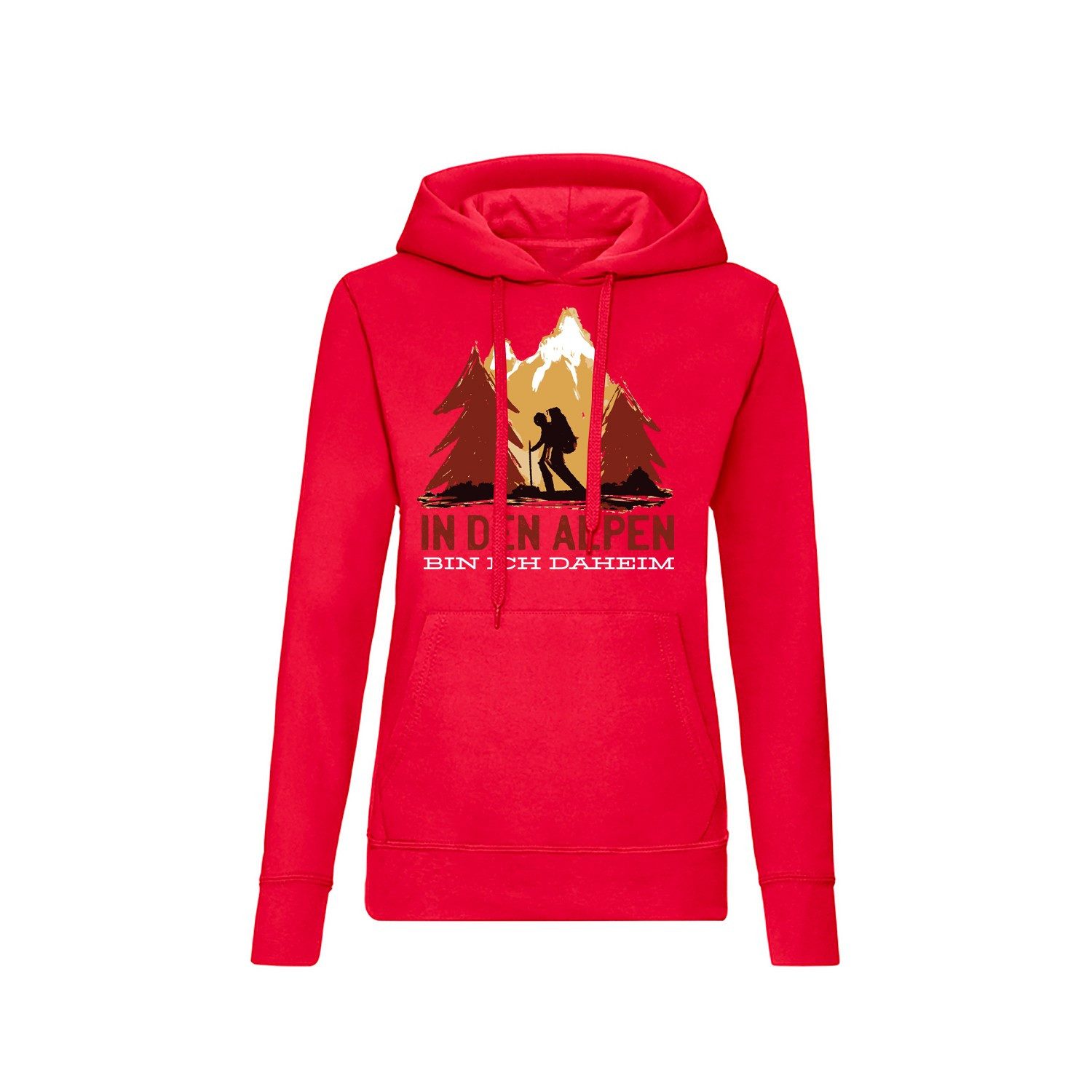 Blondie & Brownie Hoodie AlpenDaheim Damen Hoodie In den Alpen Print Wandermotiv (Einzelstück, Einzelartikel) AlpenDaheim Damen Hoodie Bergwanderliebe