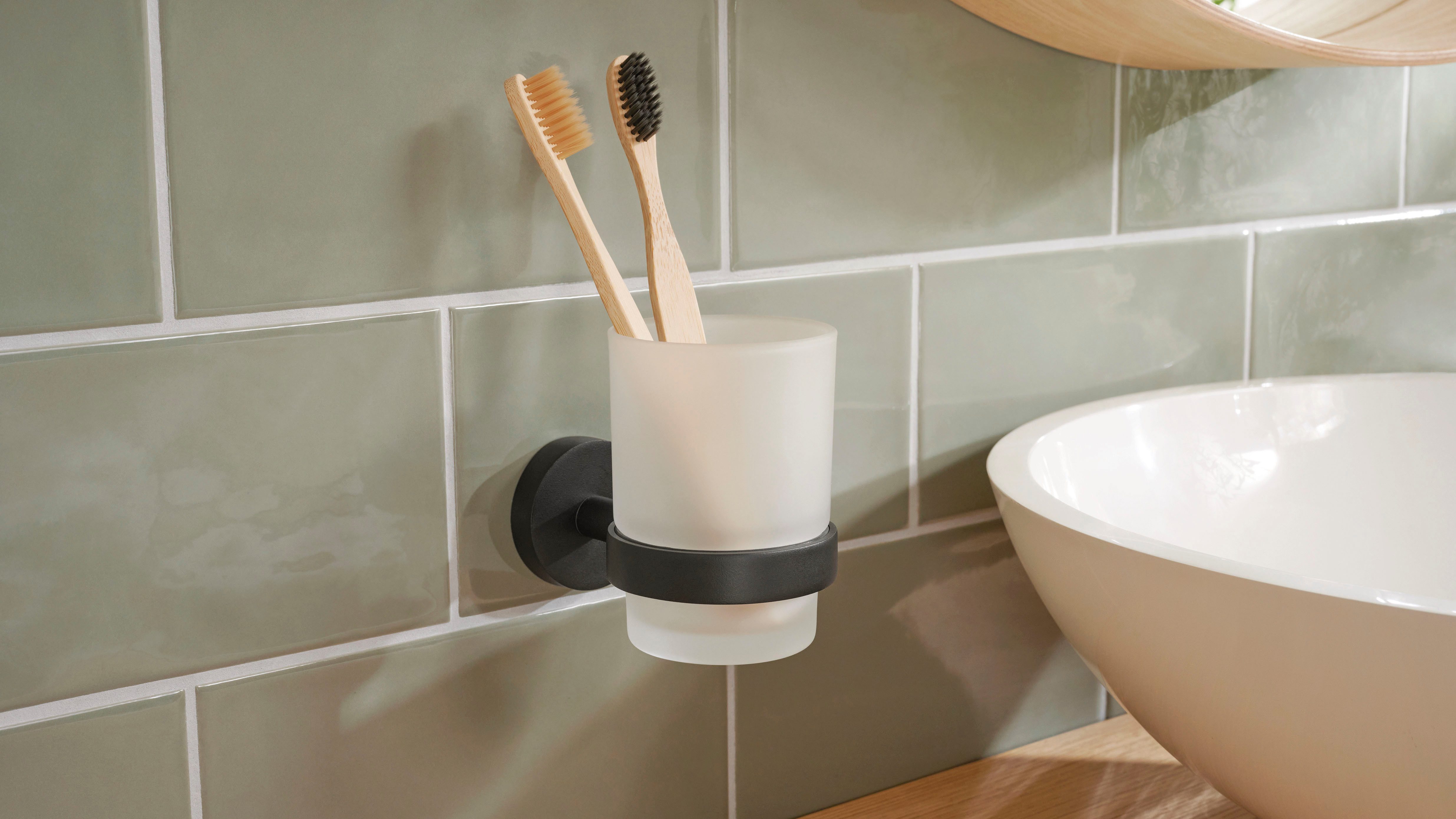 tesa Zahnputzbecher MOON Zahnputzbecherhalter ohne Bohren - 9,6 cm : 7 cm : günstig online kaufen