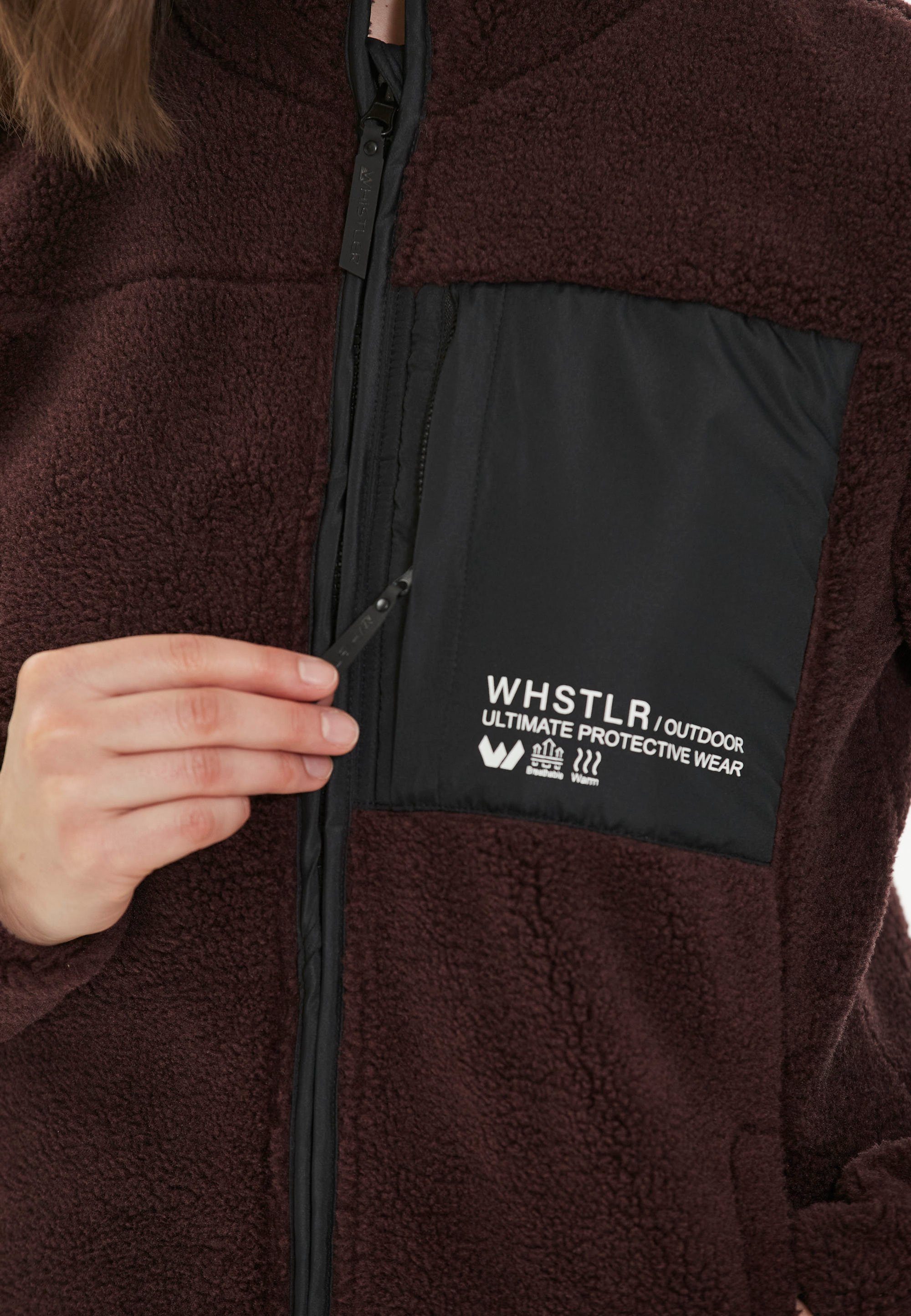 Fleecejacke Kontrast-Brusttasche mit Sprocket dunkelbraun WHISTLER