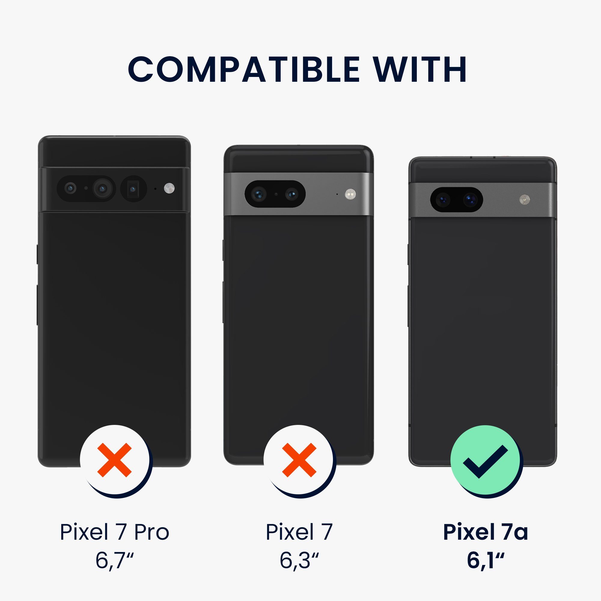kwmobile Handyhülle Hülle klappbar für Google Pixel 7a Handyhülle, Kunstleder Flip Case mit Schlaufe und Standfunktion - Cover
