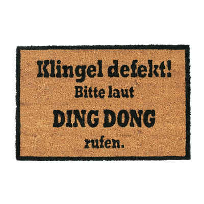 Fußmatte »Kokosmatte DING DONG«, relaxdays, Höhe 15 mm