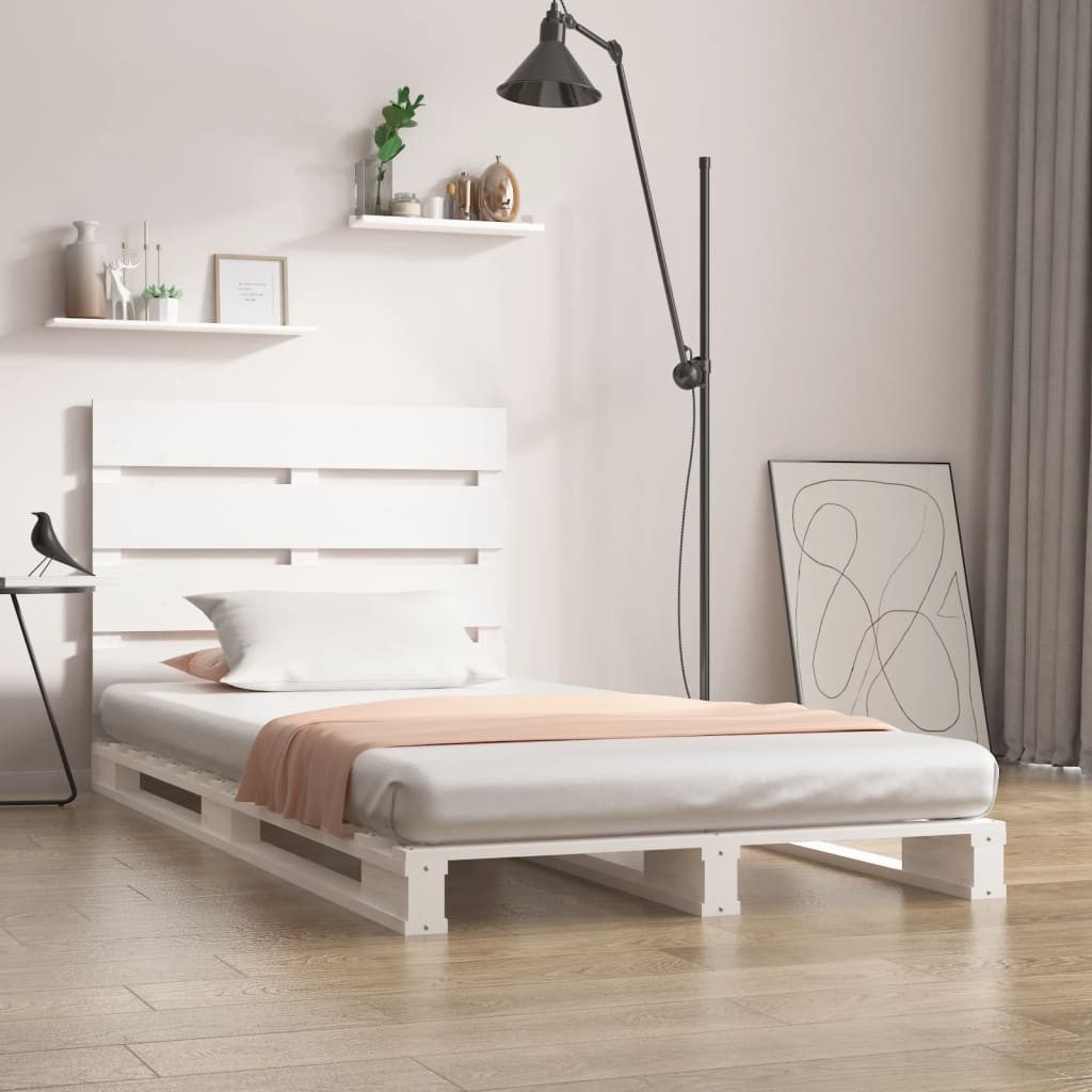 vidaXL Bett, Massivholzbett ohne Matratze Weiß 100x200 cm Kiefernholz günstig online kaufen