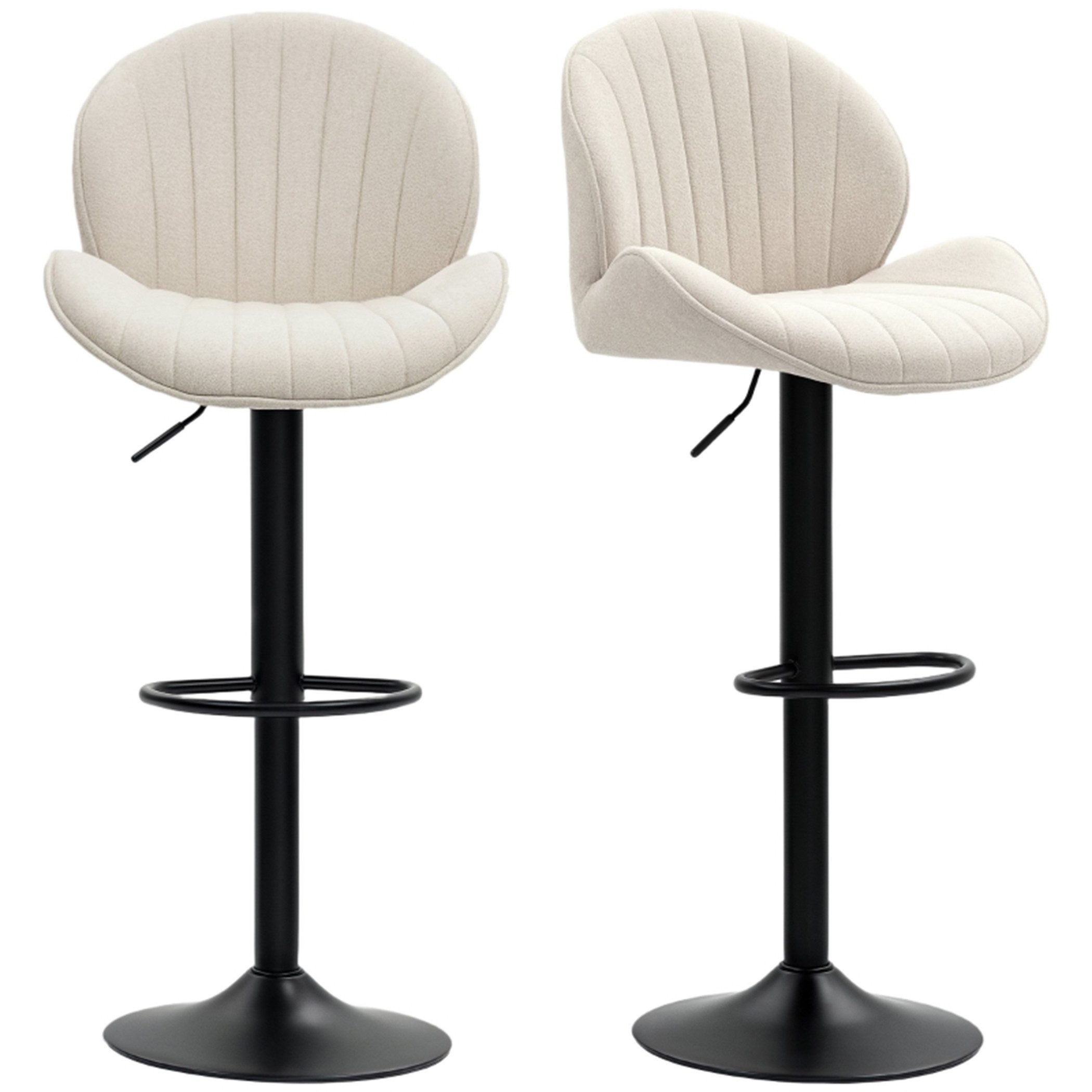 SeedWave Barhocker 2er Set Barstühle Chenille Höhenverstellbar 360° Drehbar Bistrohocker, Küchenhocker mit Fußstütze, Anti-Rutsch-Gummiring