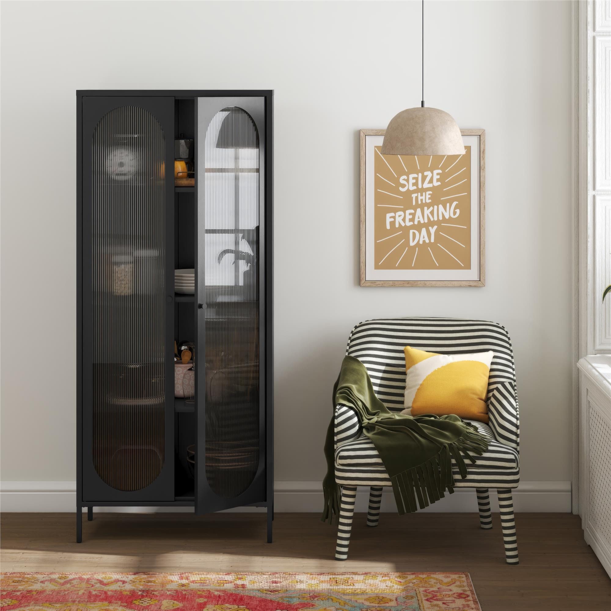 loft24 Vitrine Luna Standvitrine aus Metall