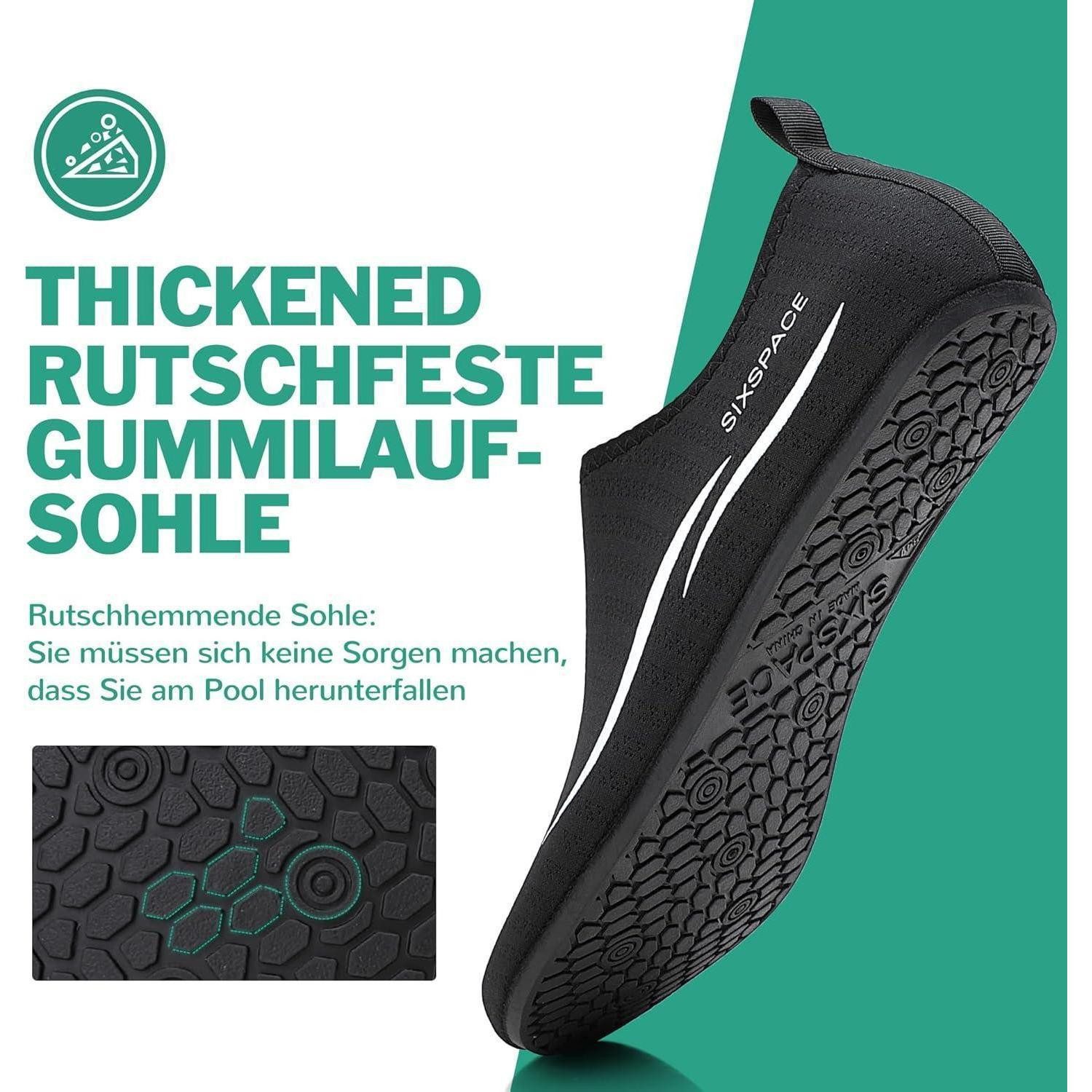 LuxusKollektion Wasserschuhe Badeschuhe Aquaschuhe Herren Damen 39 EU 485 Schwarz Wasserschuh