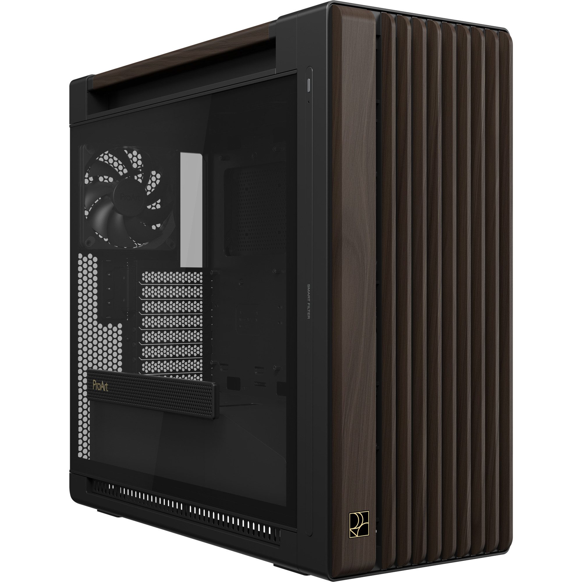 Asus PC-Gehäuse ASUS PROART PA602 WALNUT WOOD TG PWM MODERN BLACK
