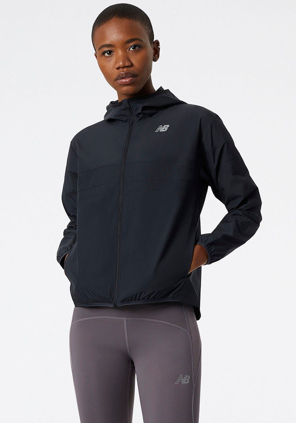 100 % Zufriedenheit und Qualitätsgarantie New Balance Laufjacke schwarz