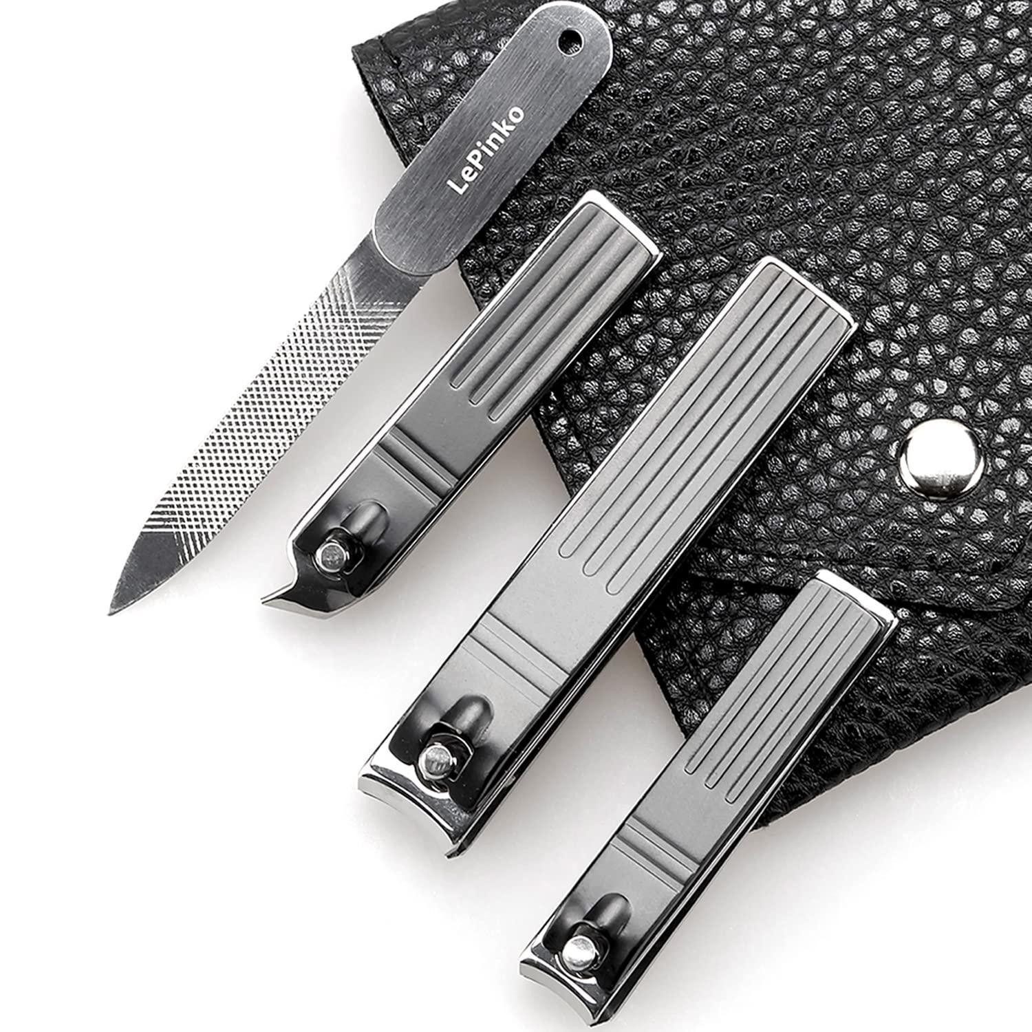 LuxusKollektion Nagelknipser-Set Nagelknipser-Set Edelstahl 4-tlg. mit Tasche