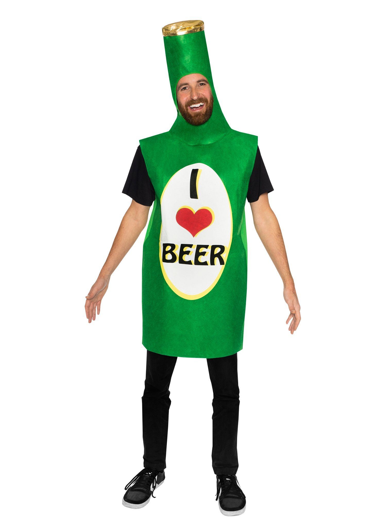 Maskworld Lebensmittel-Kostüm Lustiges Kostüm Bier Fasching Party Karnevalskostü, Für alle, die zu tief in die Flasche geguckt haben!