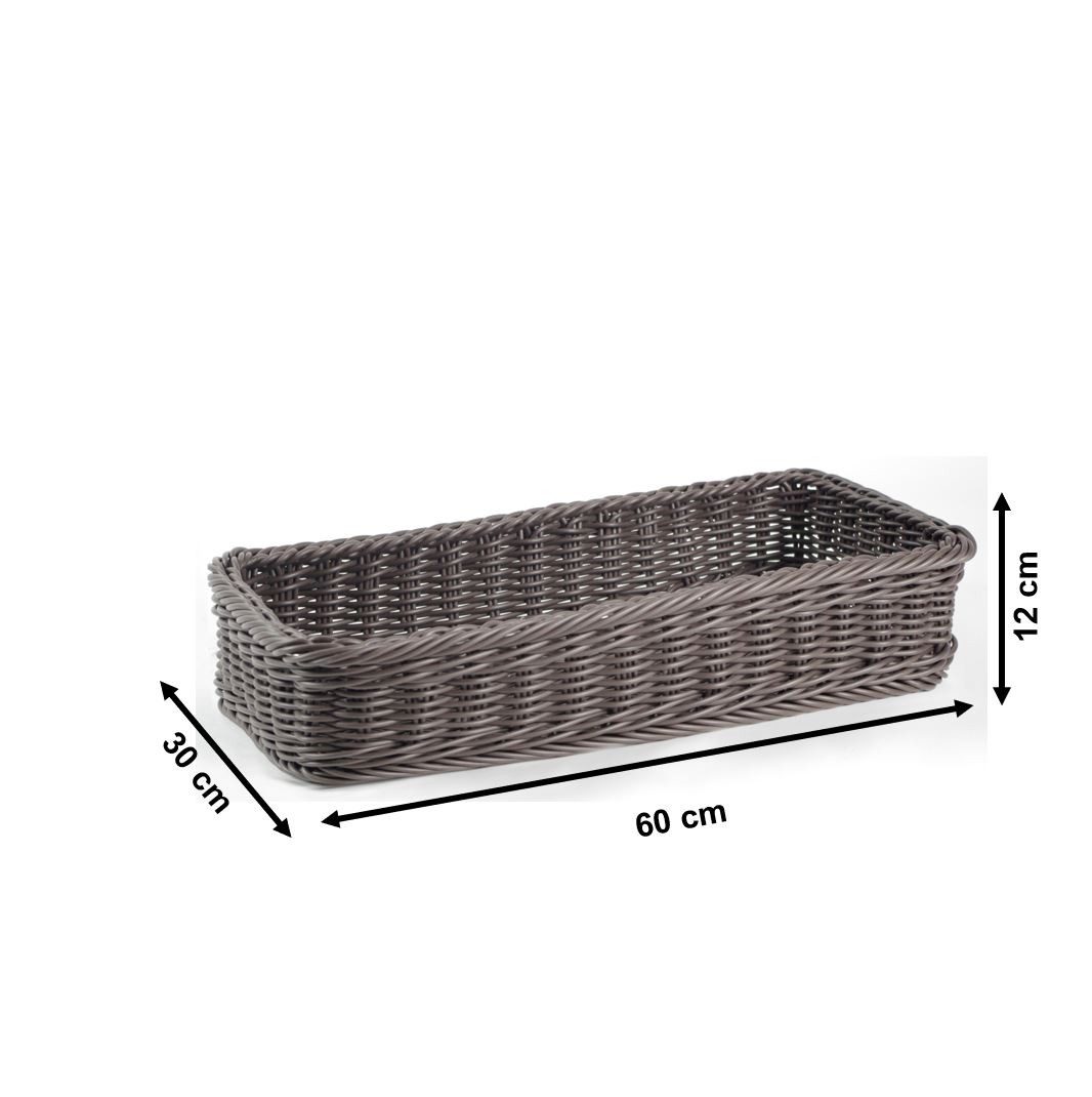 Kobolo Aufbewahrungskorb Regalkorb aus Polyrattan 60x30x12 dunkelbraun