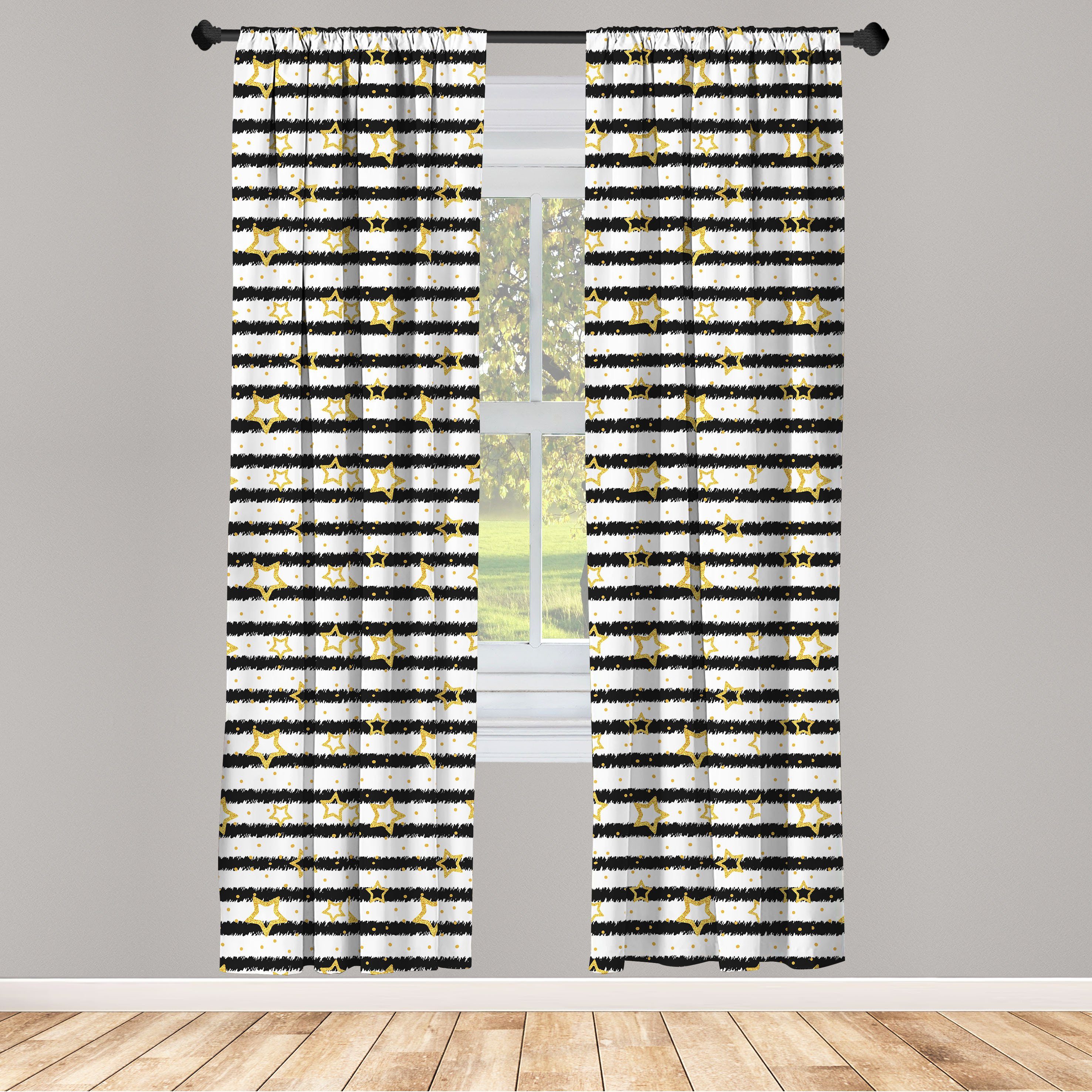 Gardine Vorhang für Wohnzimmer Schlafzimmer Dekor, Abakuhaus, Microfaser, Star Punkt-Streifen Feiern