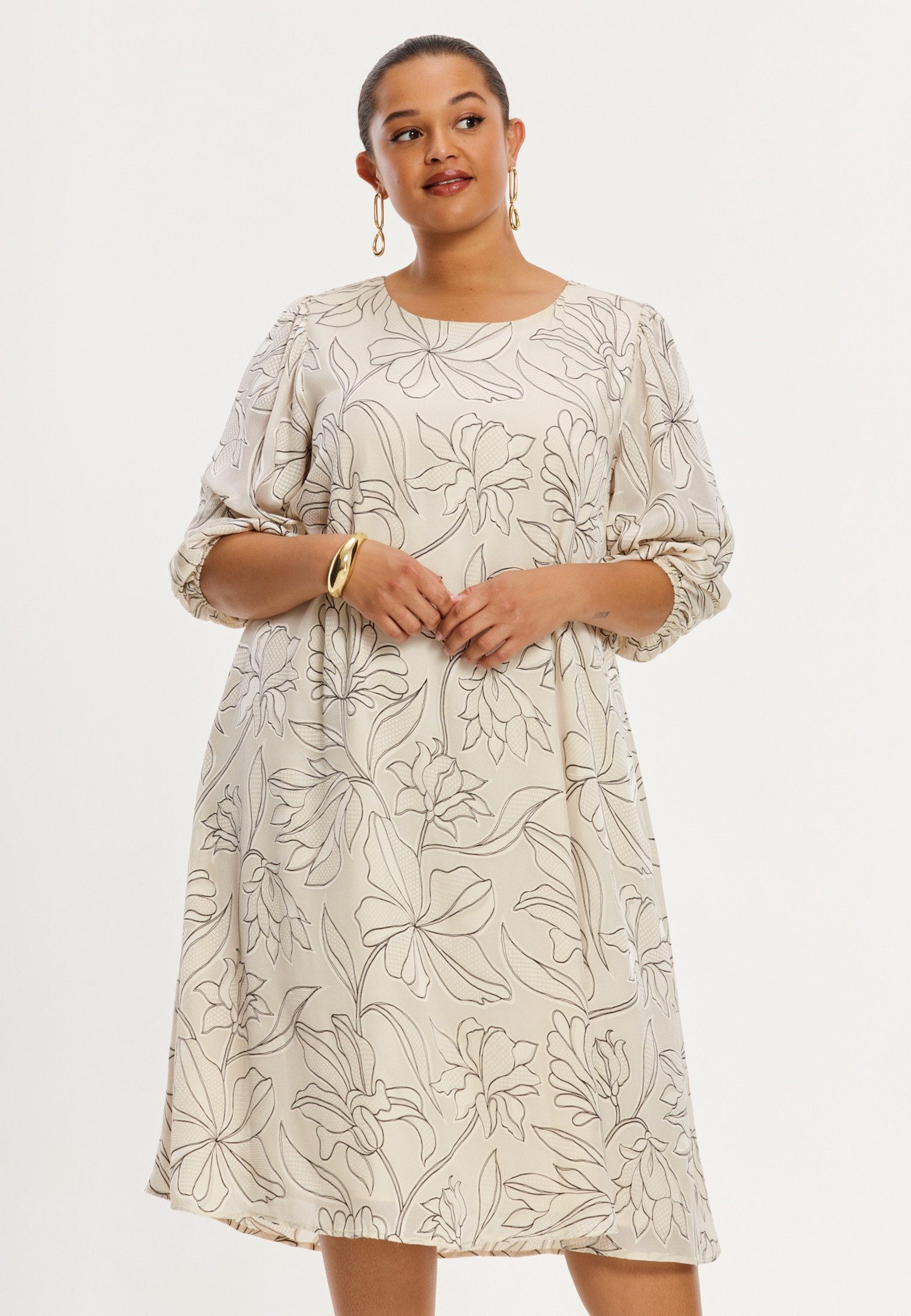 YOEK A-Linien-Kleid Damen Kleid mit Druck Bio-Baumwolle