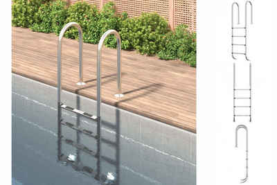 vidaXL Poolleiter Einstiegsleiter Pool-Leiter 54x38x184,5 cm Edelstahl 304