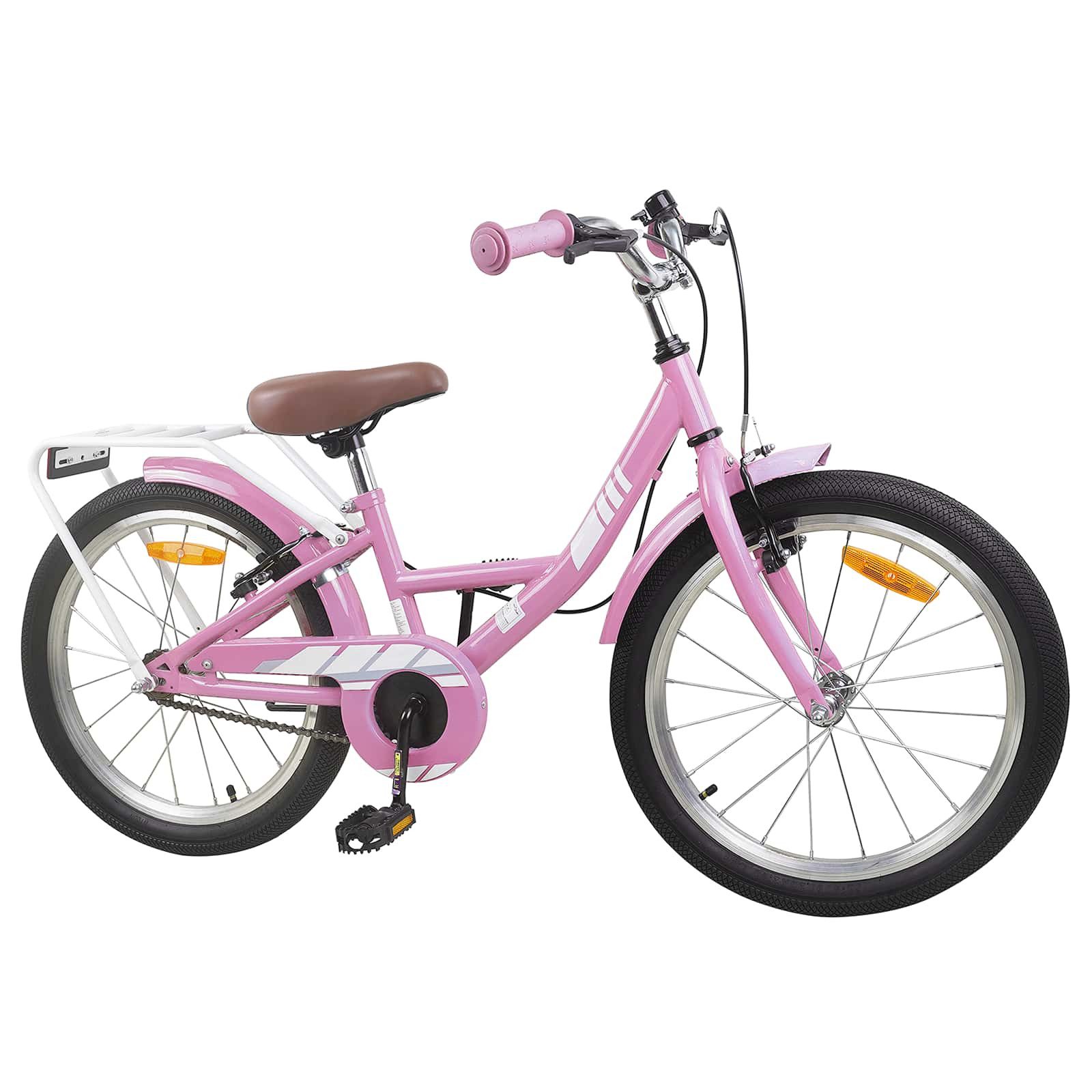 vidaXL Kinderfahrrad 137 x 54 x 79 cm Kinderfahrrad 20 Zoll für 6-11 Jahre alt Hellrosa