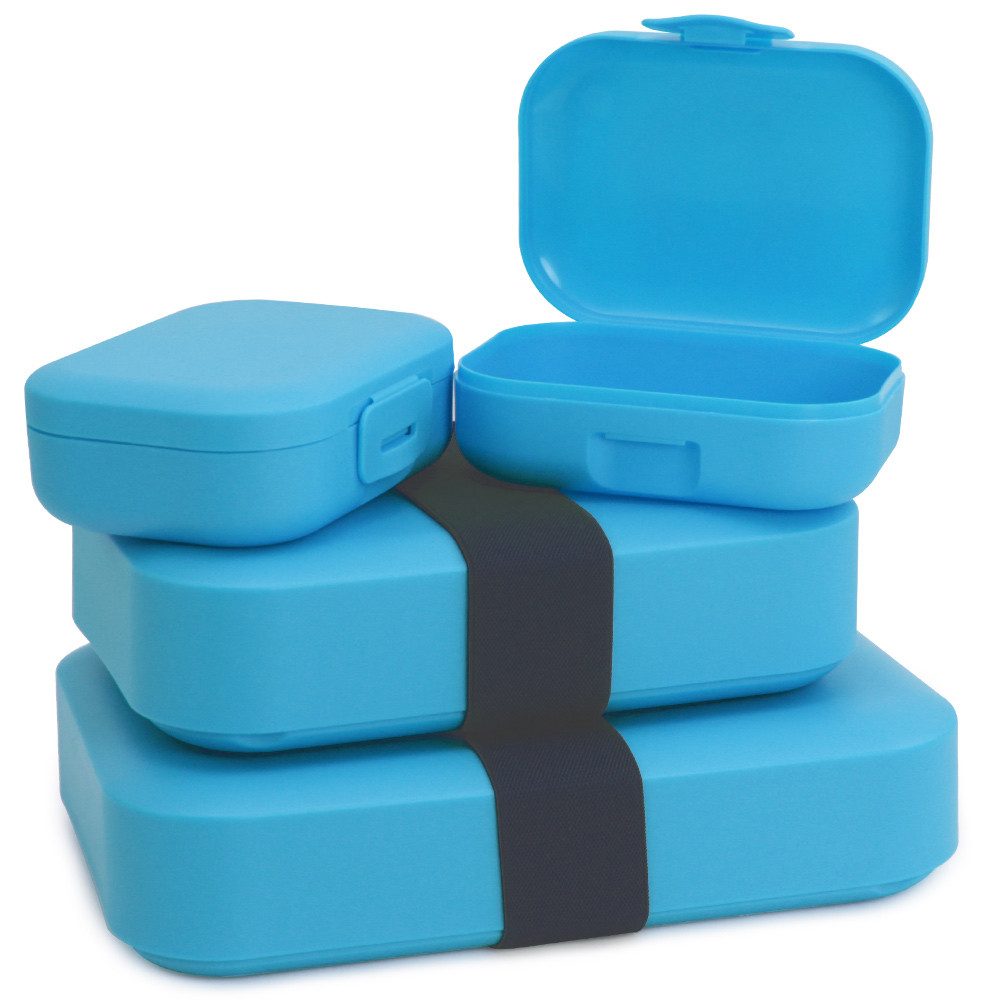 com-four Lunchbox Lunch-Box für unterwegs, Brotdose in verschiedenen Größen, (4-tlg)