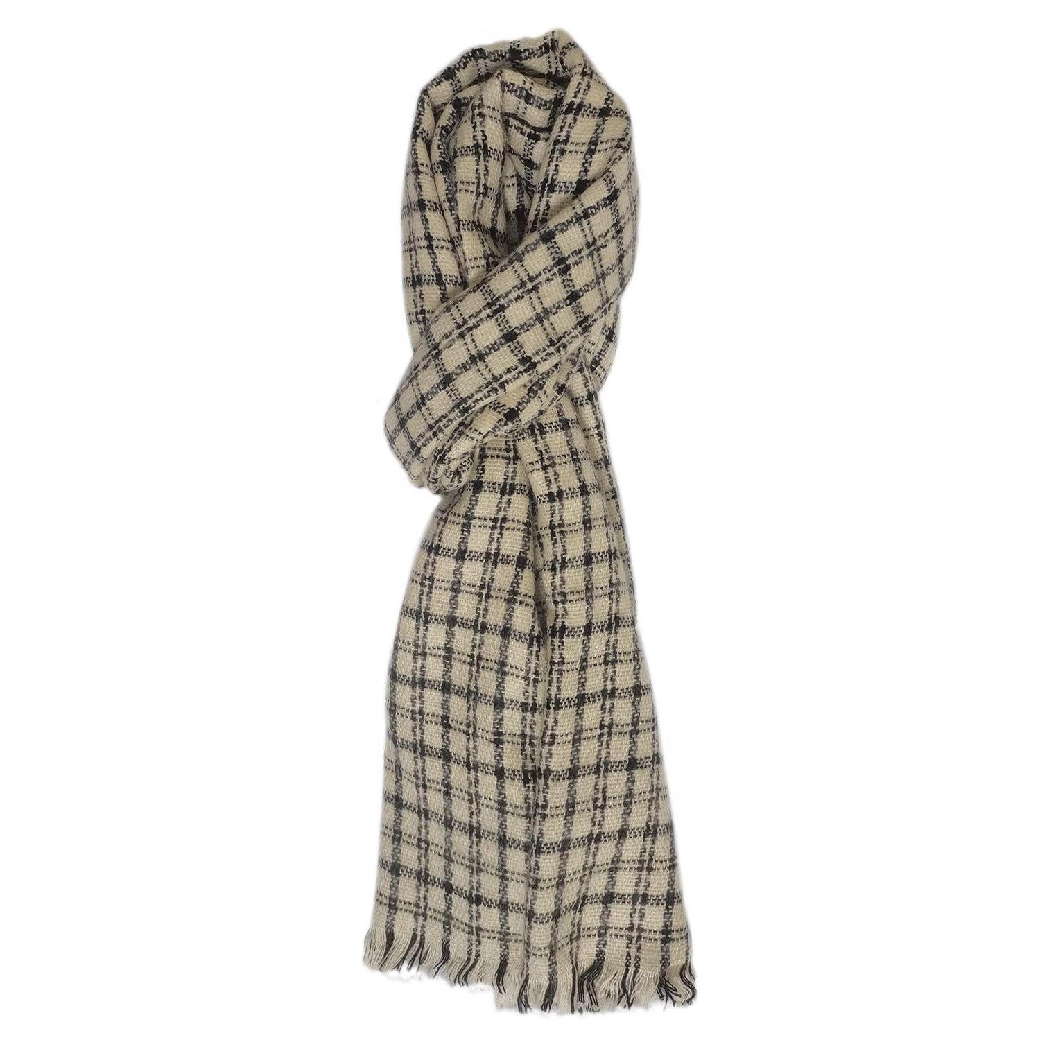 LuxusKollektion XXL-Schal Schal Damen Kariert Gitter Weiß, (1-St)
