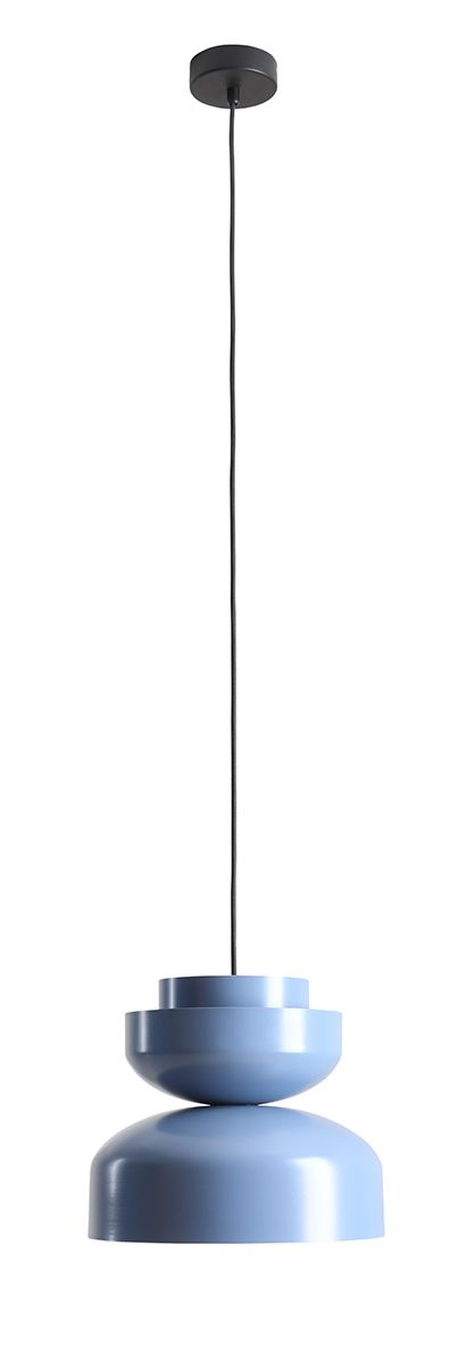Licht-Erlebnisse Pendelleuchte FARO, ohne Leuchtmittel, Metall E27 Ø 30 cm rund H: max. 230 cm Blau Modern