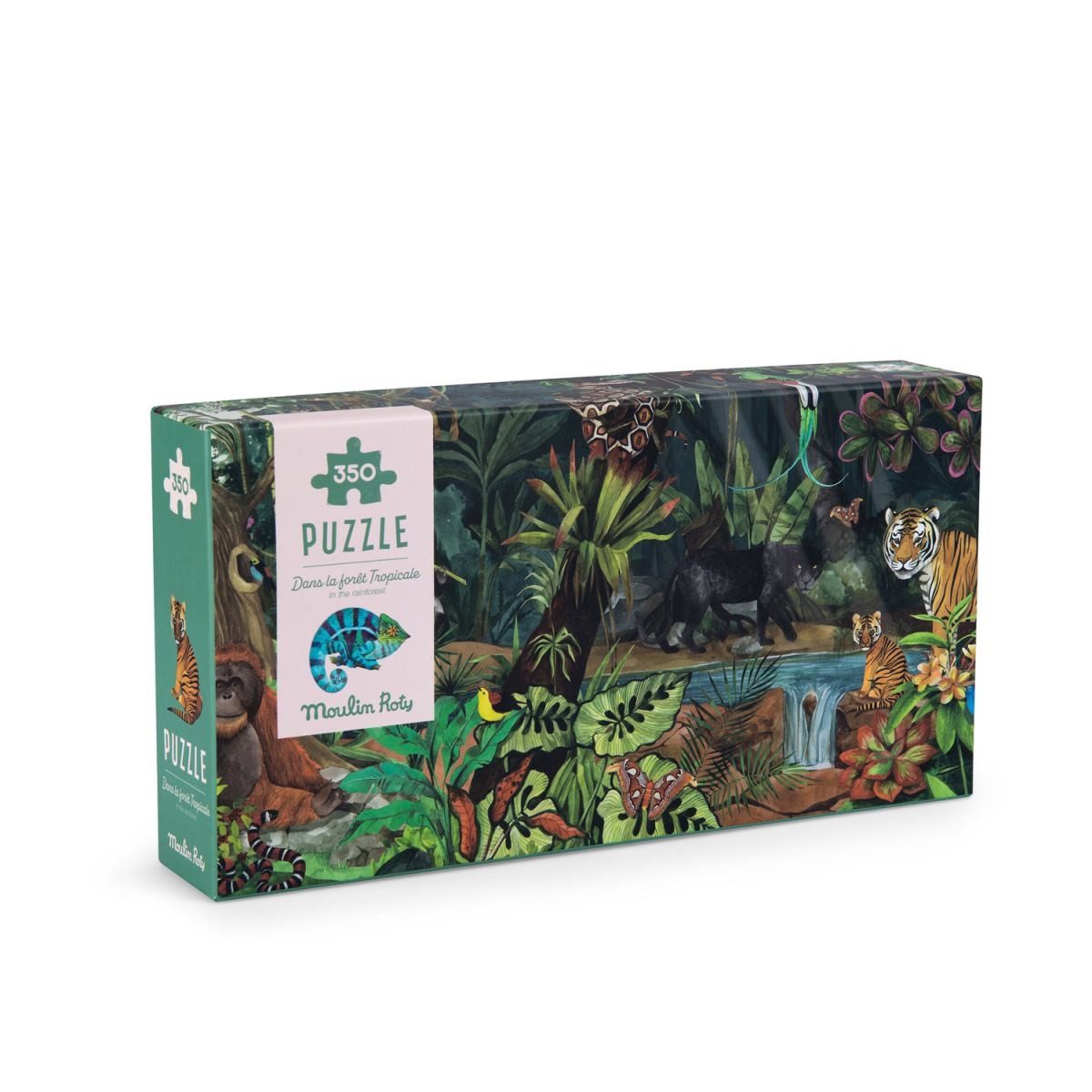 Moulin Roty Puzzle Puzzle Regenwald (350 Teile) Kinderpuzzle für Kinder mit Motiv, 350 Puzzleteile, Kinderpuzzle