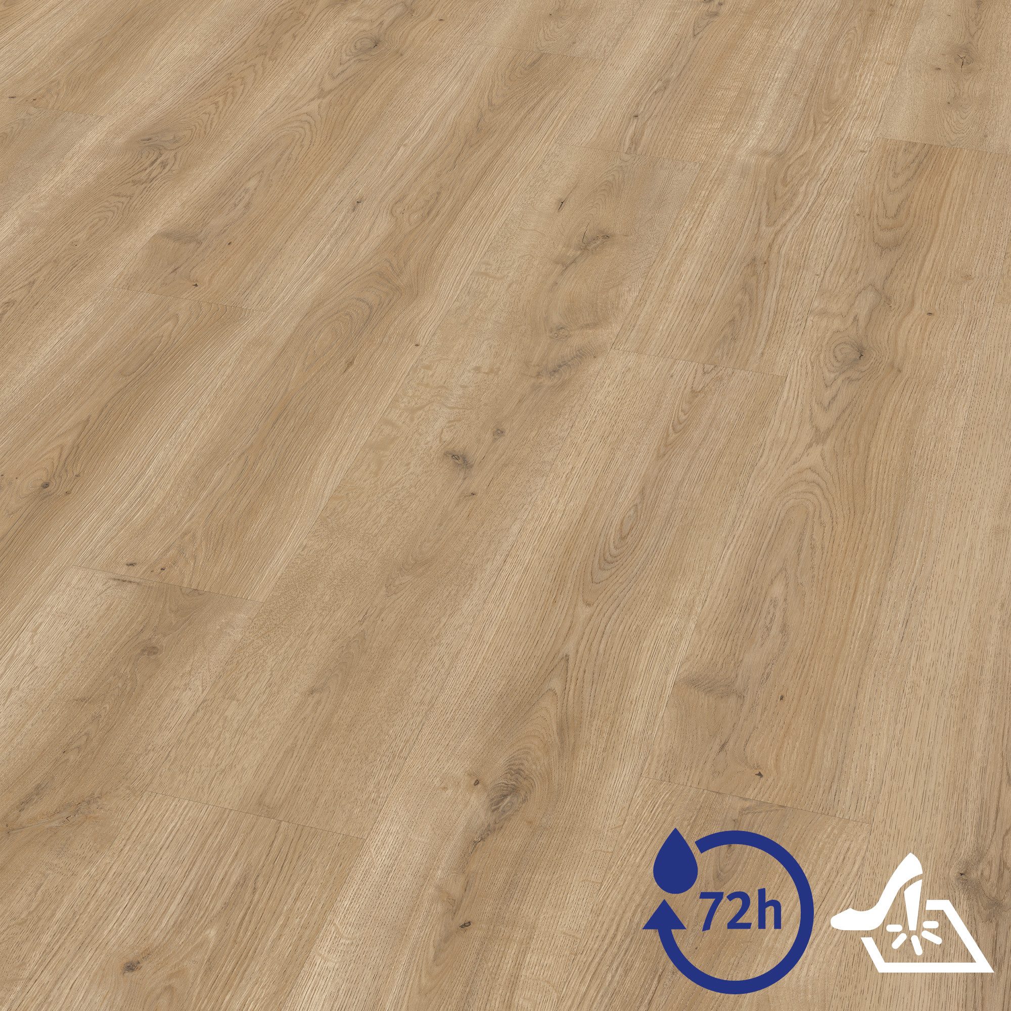 EGGER Vinylboden Aquadura+ EDF191 Messina Eiche natur (7,5mm; 1,995qm), Wasserbeständig, Holzbasierter elastischer Bodenbelag mit HDF Trägerplatte