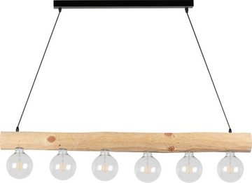 SPOT Light Pendelleuchte TRABO SIMPLE, Leuchtmittel wechselbar, Hängeleuchte, Holzbalken aus massivem Kiefernholz Ø 8-12 cm
