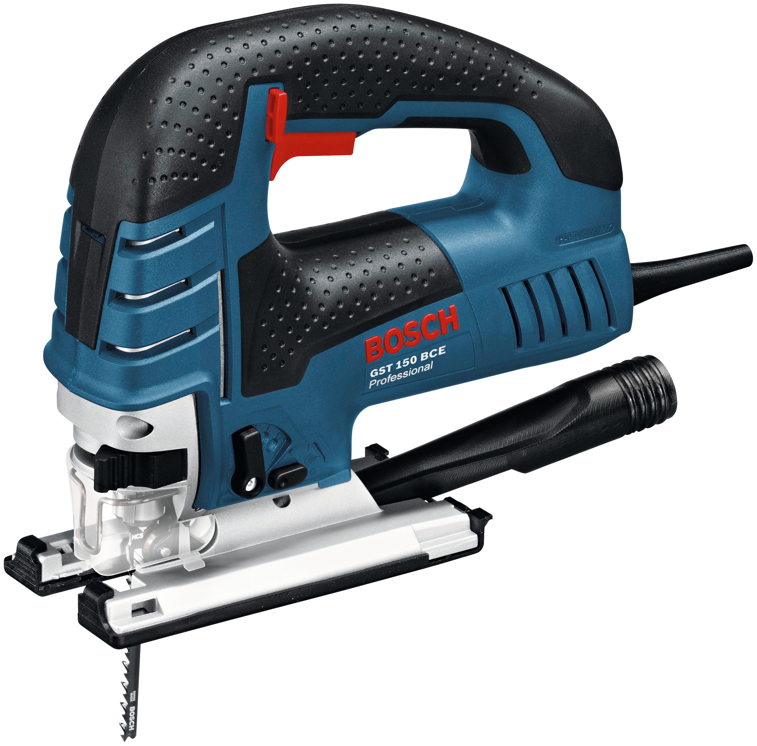 Bosch Professional Stichsäge GST 150 BCE Professional, 1-St., Bügelgriff mit Gasgebeschalter für leichte Führung und müheloses Handling