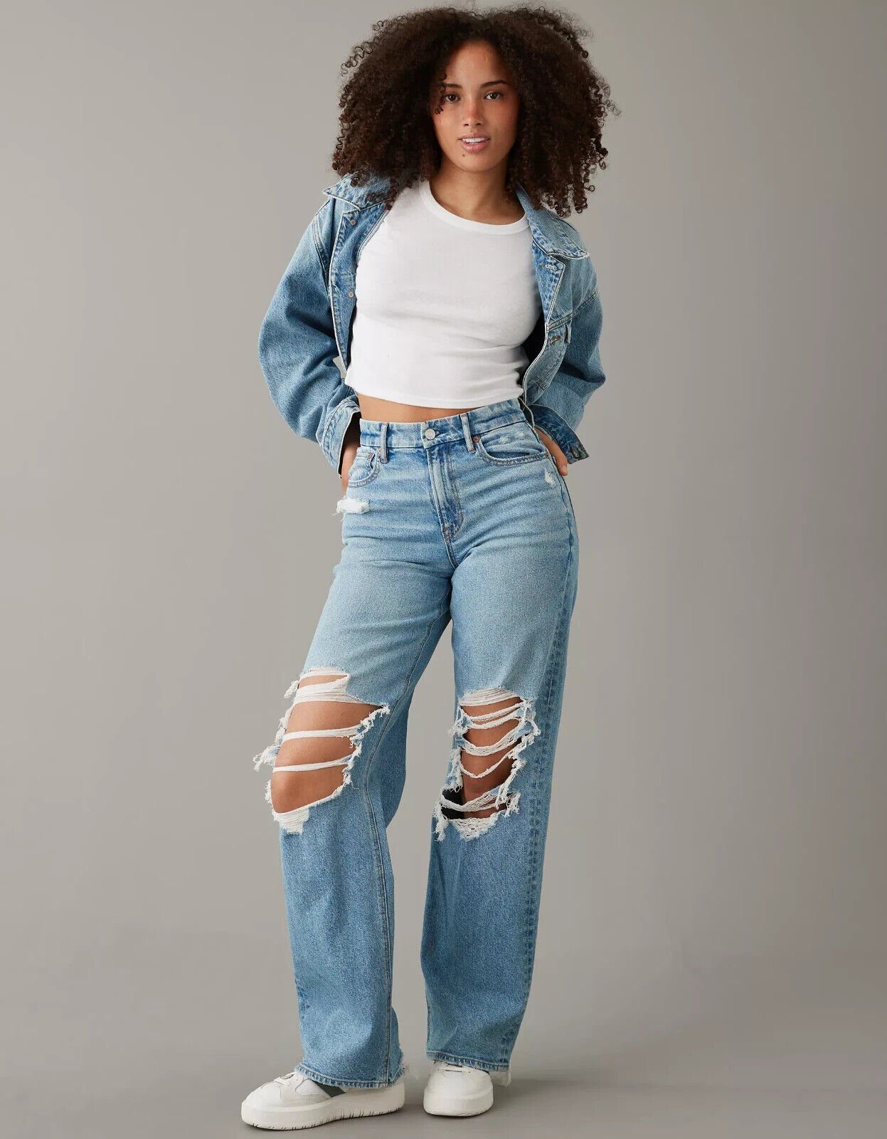 UE High-waist-Jeans High-Waisted AE Baggy Stretch Stock Straight Super Jeans Curvy