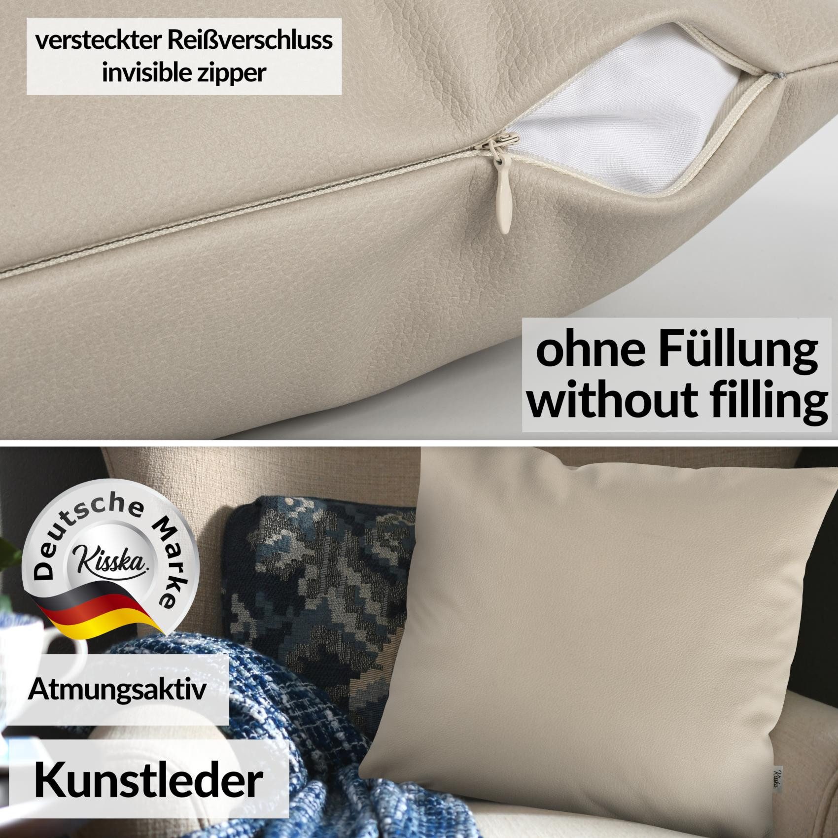 Kisska Dekokissen Kissenhülle KUMO atmungsaktive Kunstleder Kissenbezug Zie günstig online kaufen