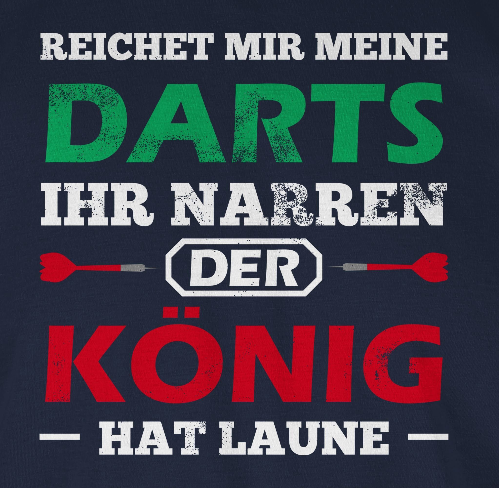 Zubehör 2 Shirtracer Dart König T-Shirt Navy Spruch Blau Sport