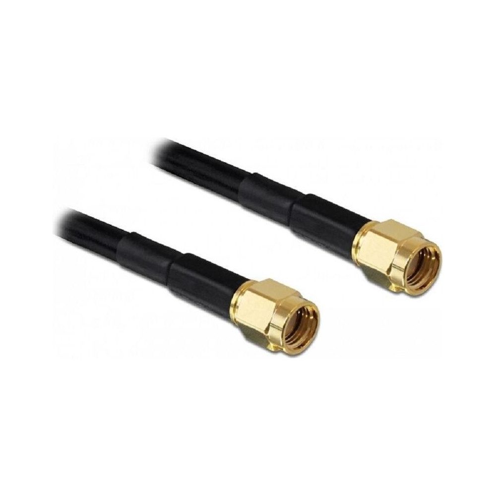 Delock RP-SMA (M) - 10m Koaxialkabel Schwarz Kabel Elektro-Kabel