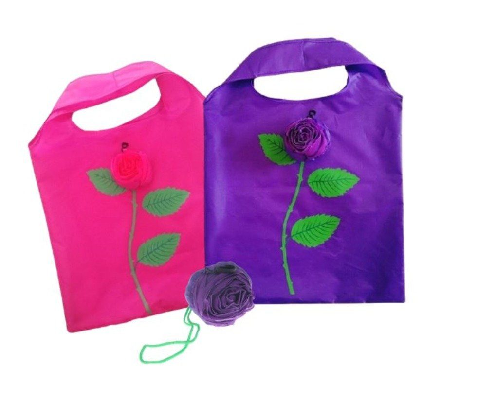 Einkaufsbeutel (pink Einkaufsbeutel faltbar, 2er international Rose, lila) Set und JOKA
