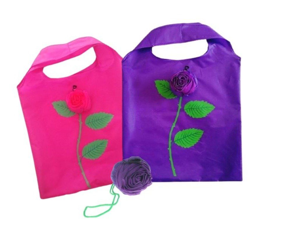 Luna24 simply great ideas... Einkaufsbeutel Einkaufsbeutel faltbar, Rose, 2er Set (2 x pink)