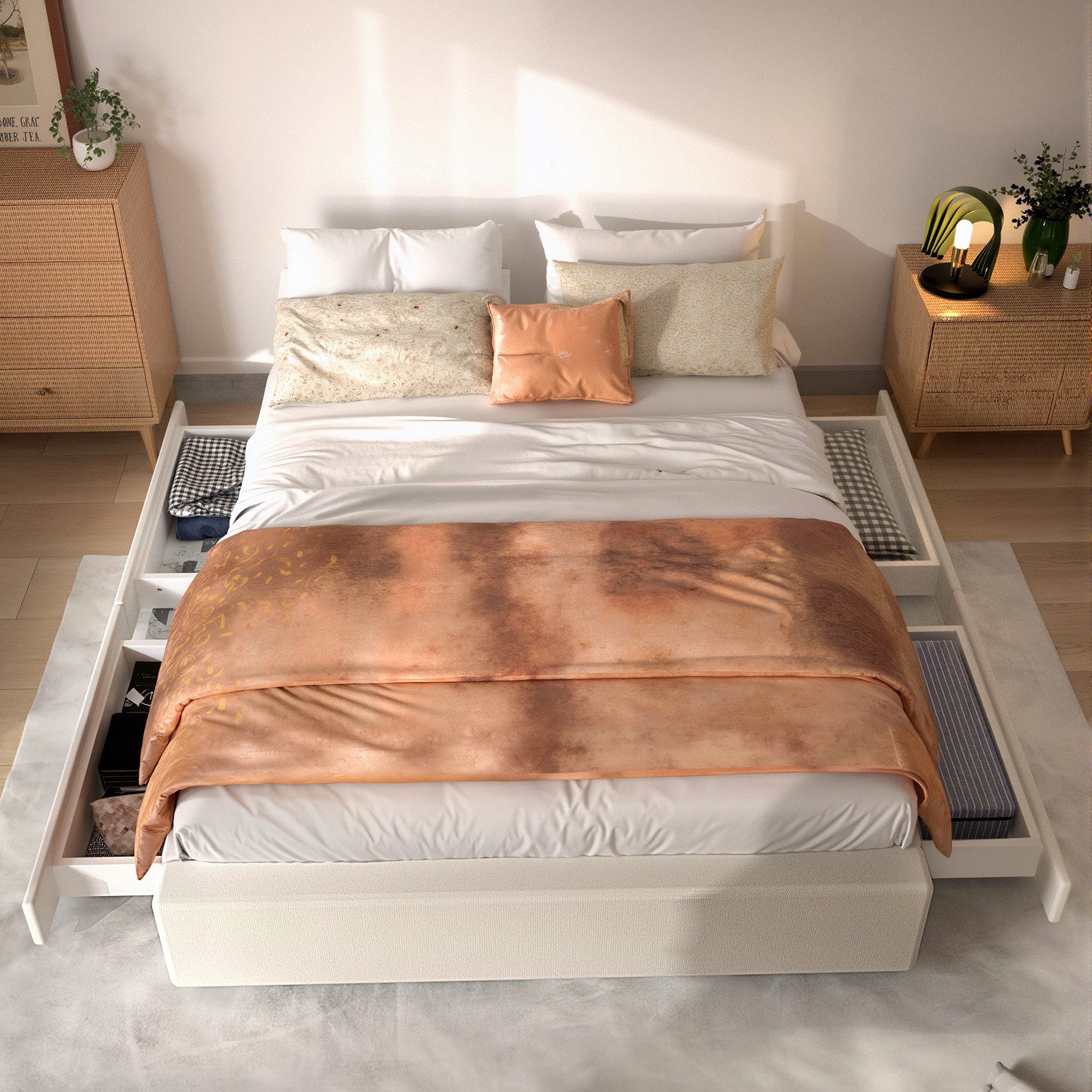 WILGOON Polsterbett Doppelbett 140x200cm, mit Lattenrost günstig online kaufen