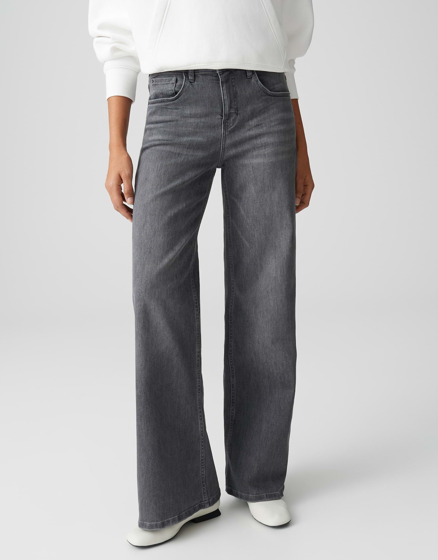 OPUS Palazzohose MINAH aus nachhaltigem BCI Cotton Mix Palazzo Fit, Long, Crinkle-Effekte