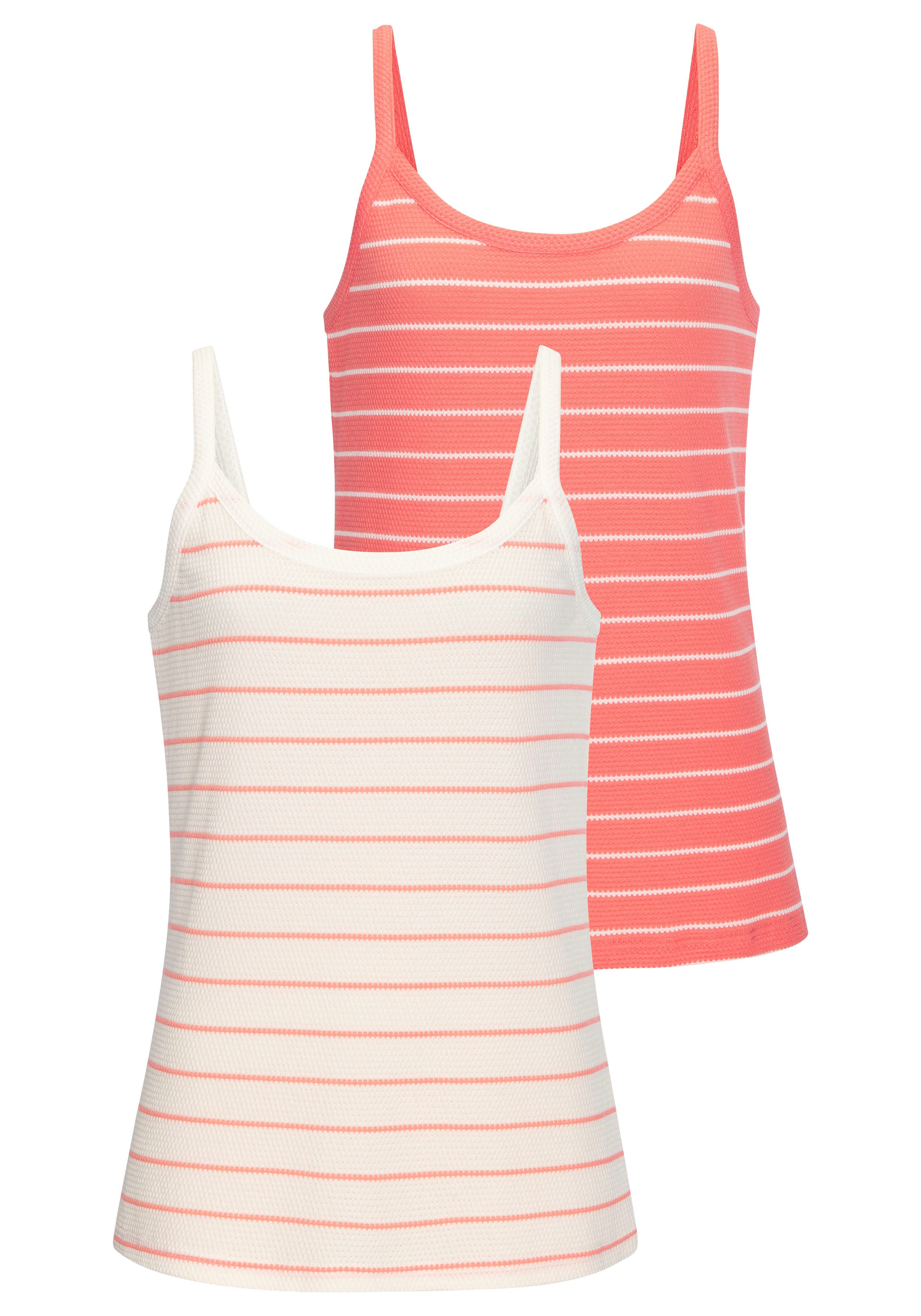 Vivance by Lascana Trägertop (2er-Pack) aus strukturiertem Jersey in Streifenoptik, sommerlich leicht